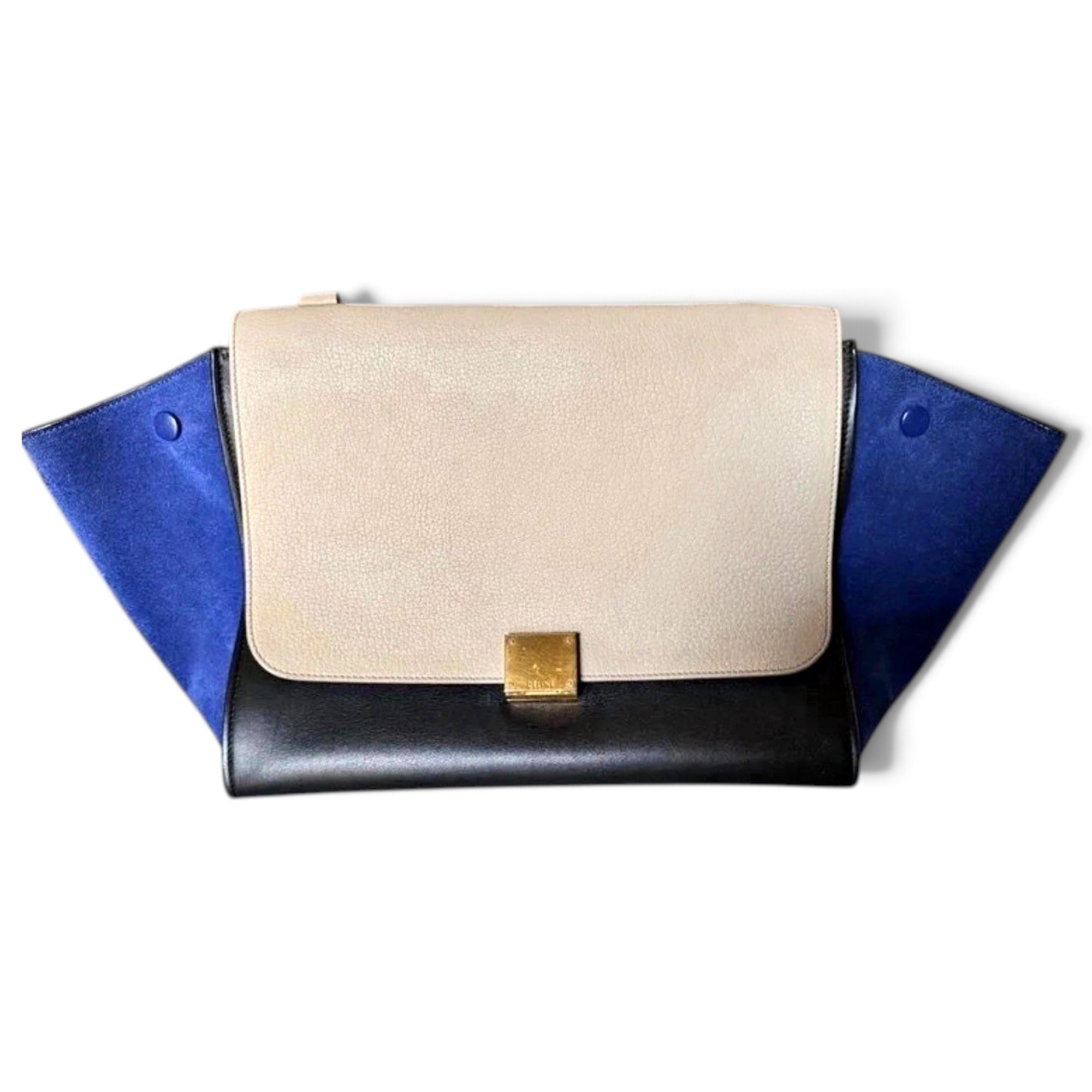 Trapèze leather crossbody bag