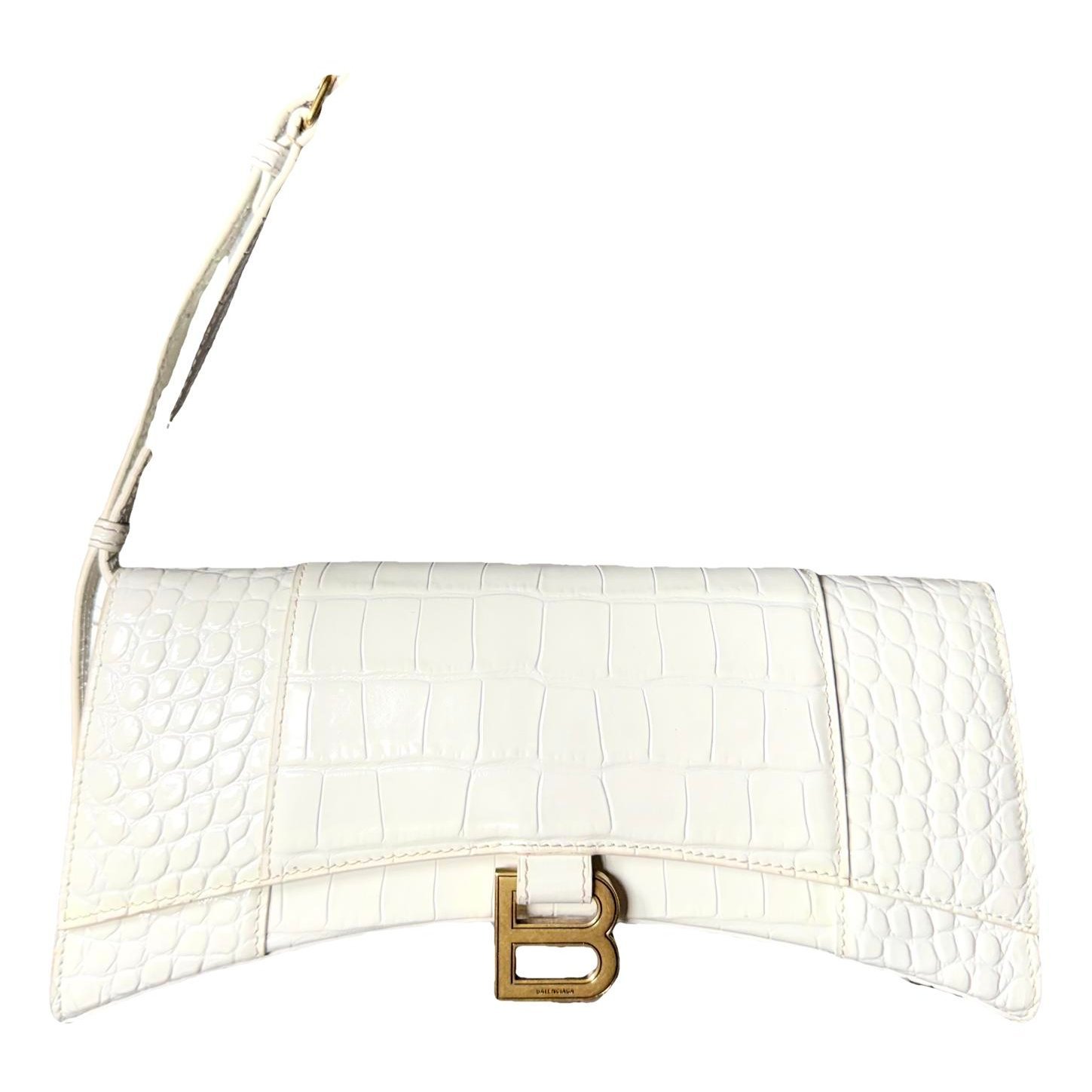 Hourglass leather handbag