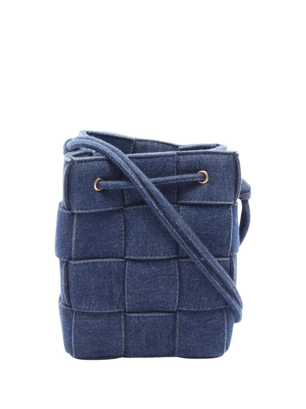 Bottega Veneta 2012-2026 Small Denim Maxi Intrecciato Cassette bucket bag