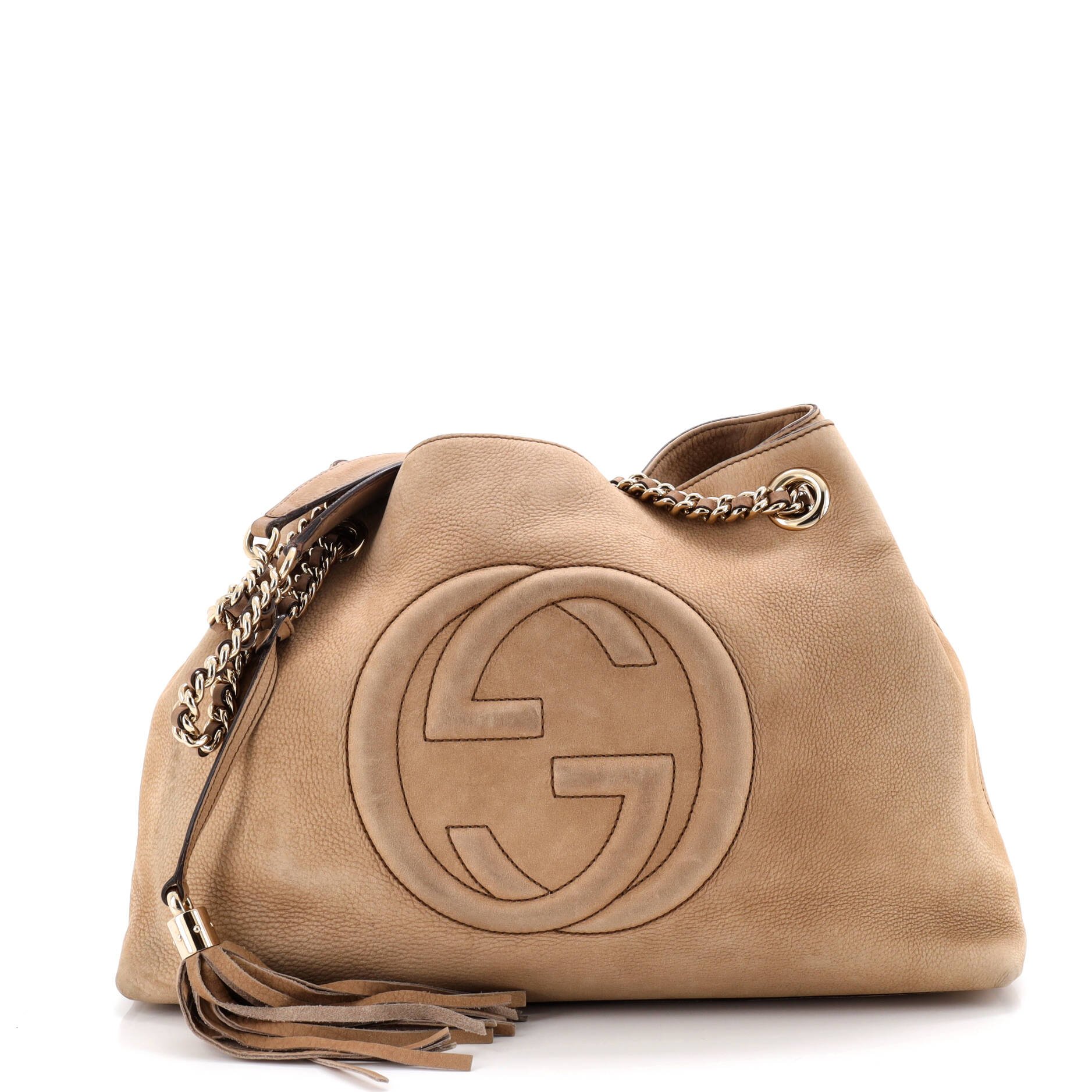 Soho Chain Strap Shoulder Bag Nubuck Medium