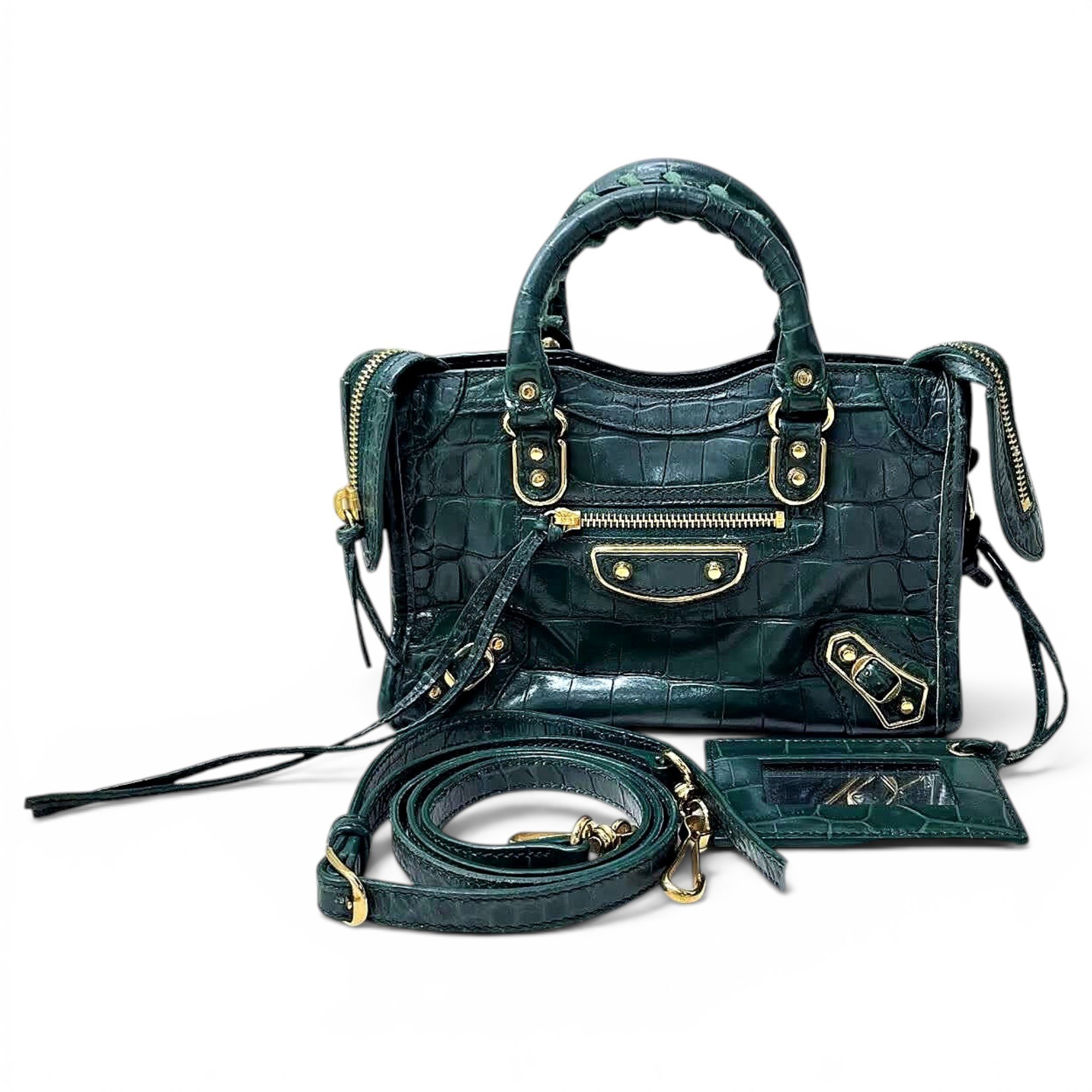 Classic Metalic leather handbag