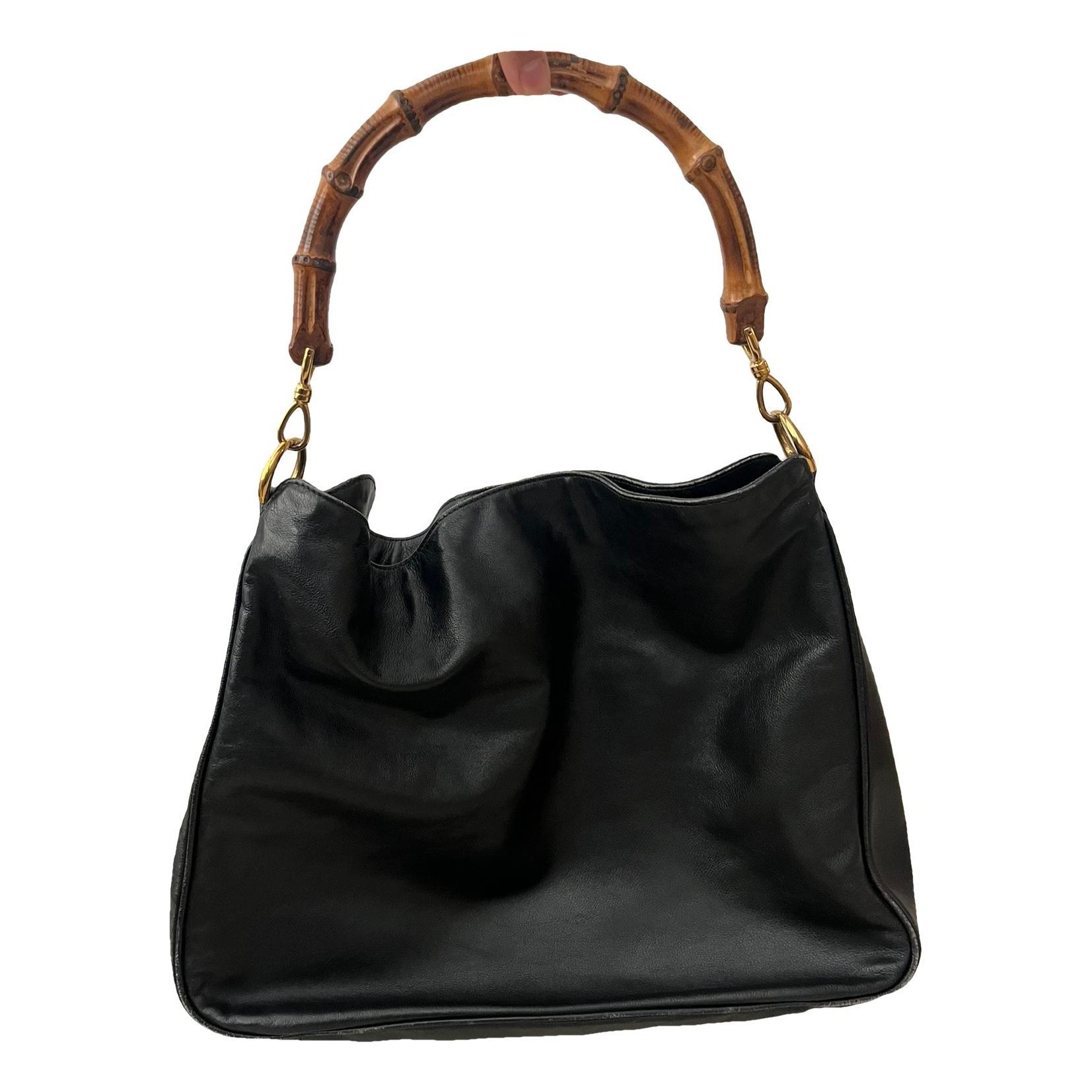 Bamboo Top Handle leather handbag