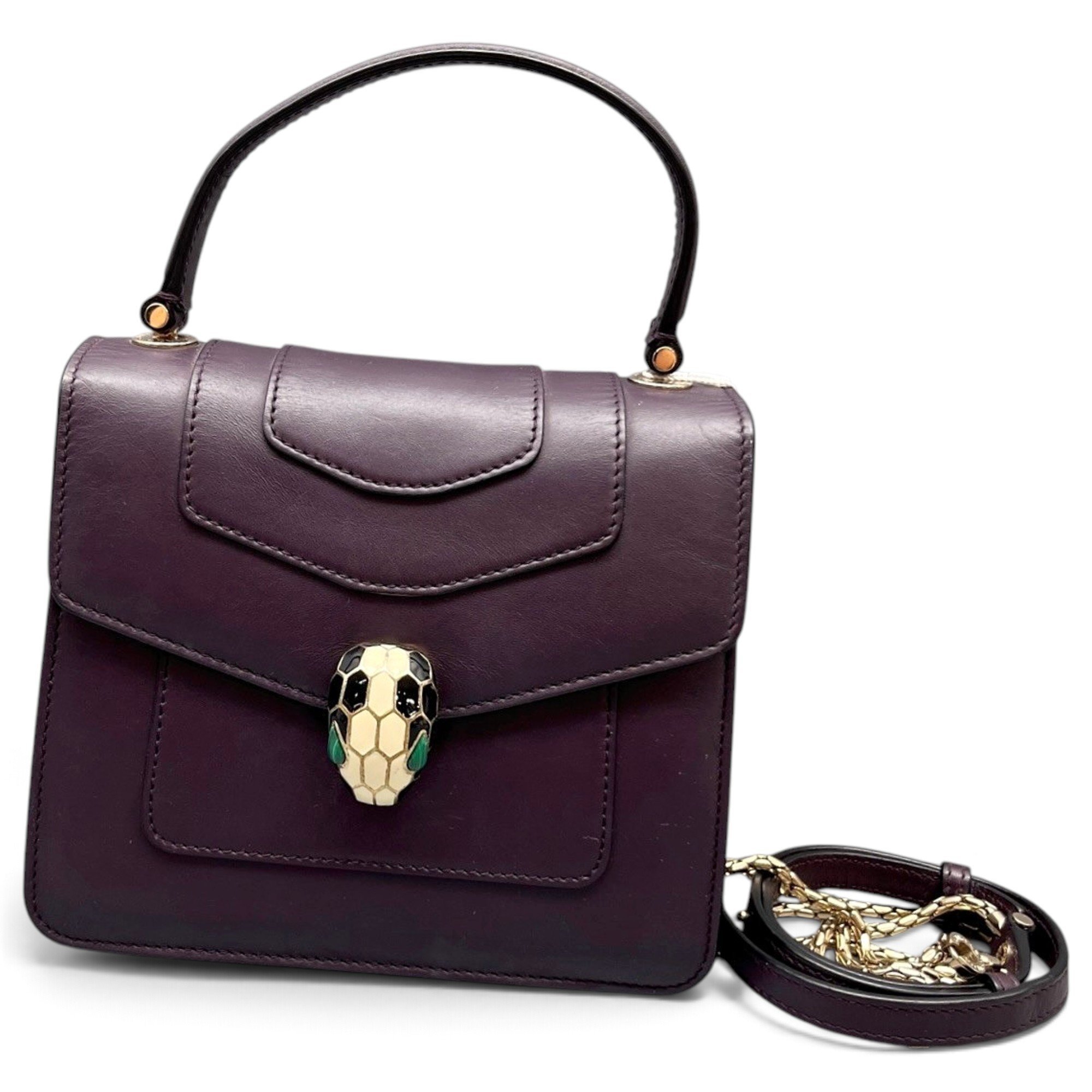 Serpenti leather handbag
