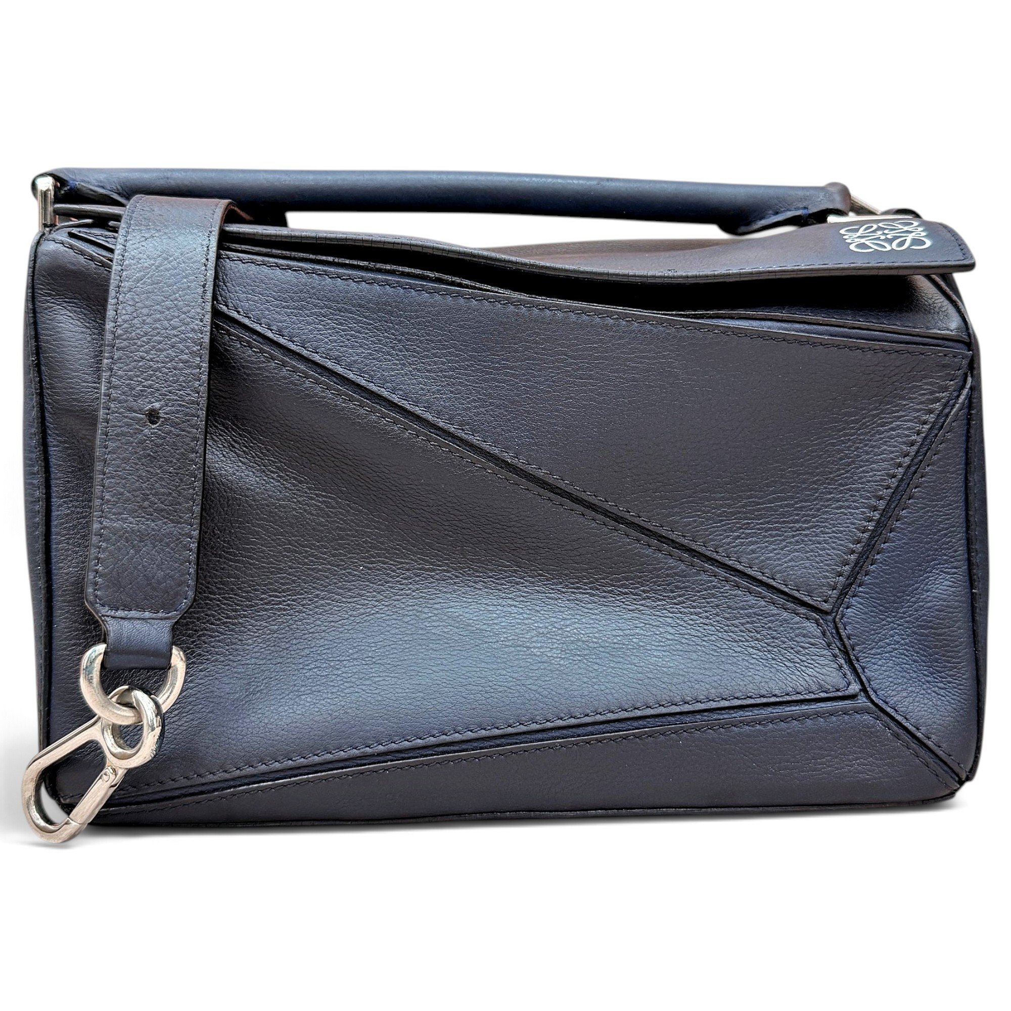Puzzle leather handbag
