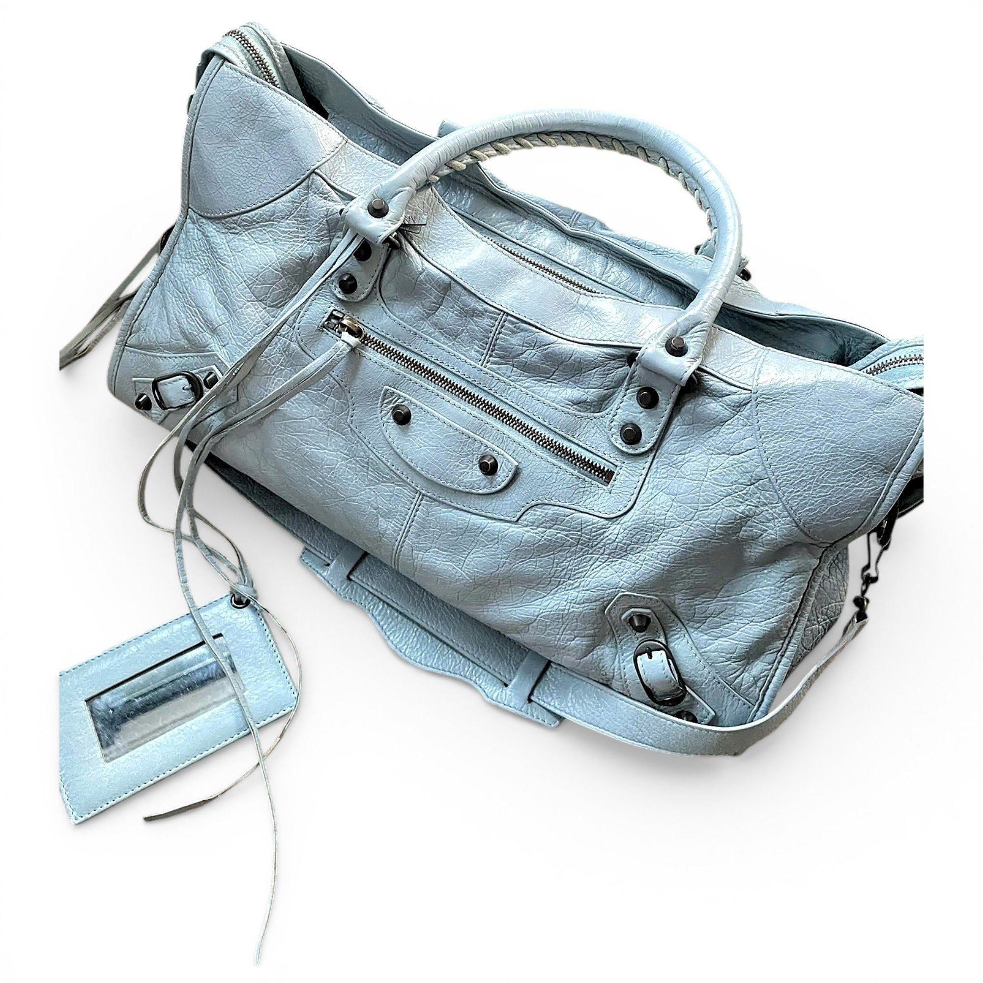 City leather handbag