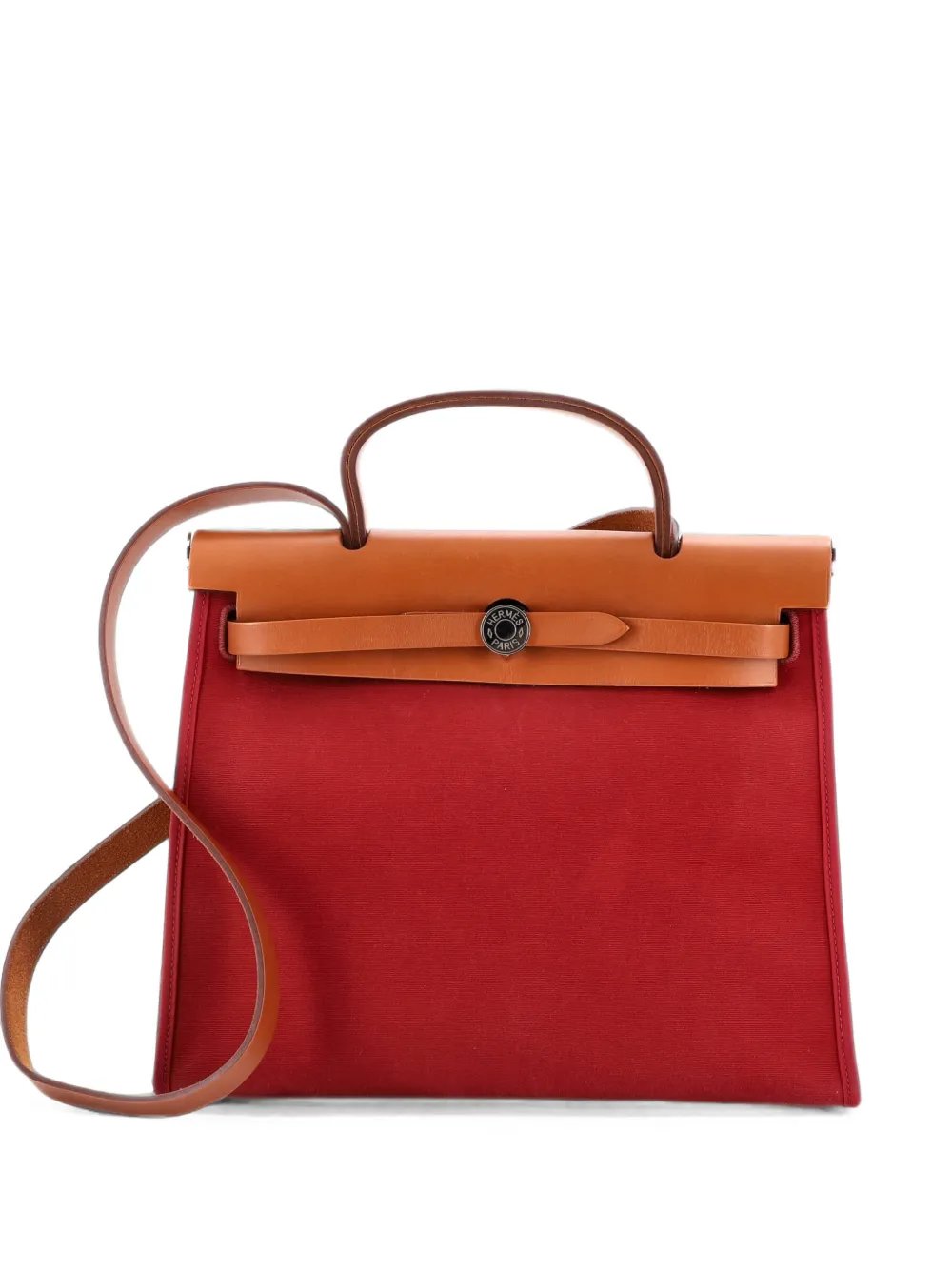 Herbag Zip Leather and Toile 31 shoulder bag