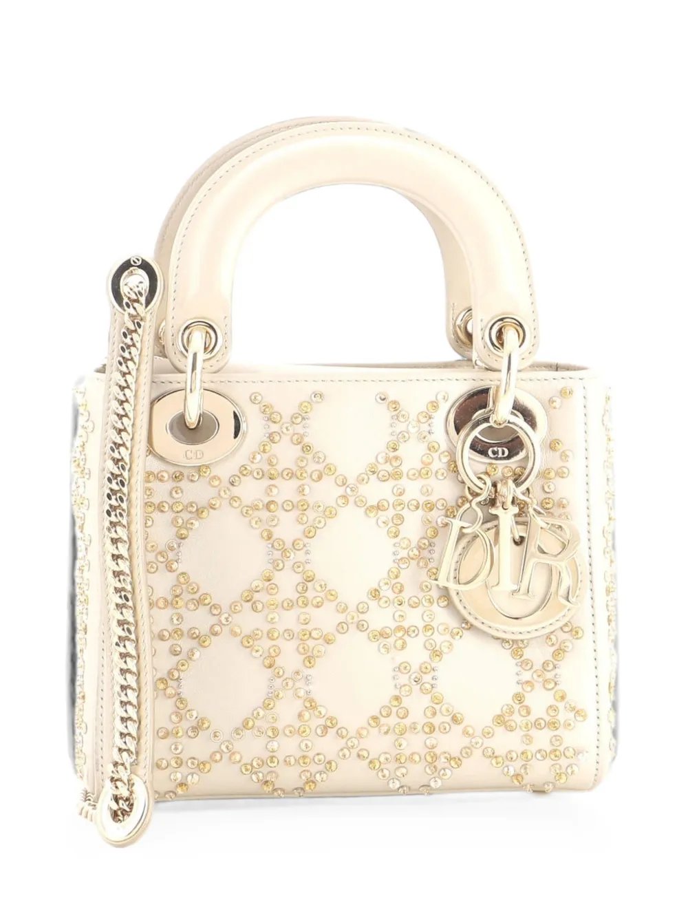 Lady Dior Chain Bag Crystal Embellished Cannage Quilt Leather Mini satchel