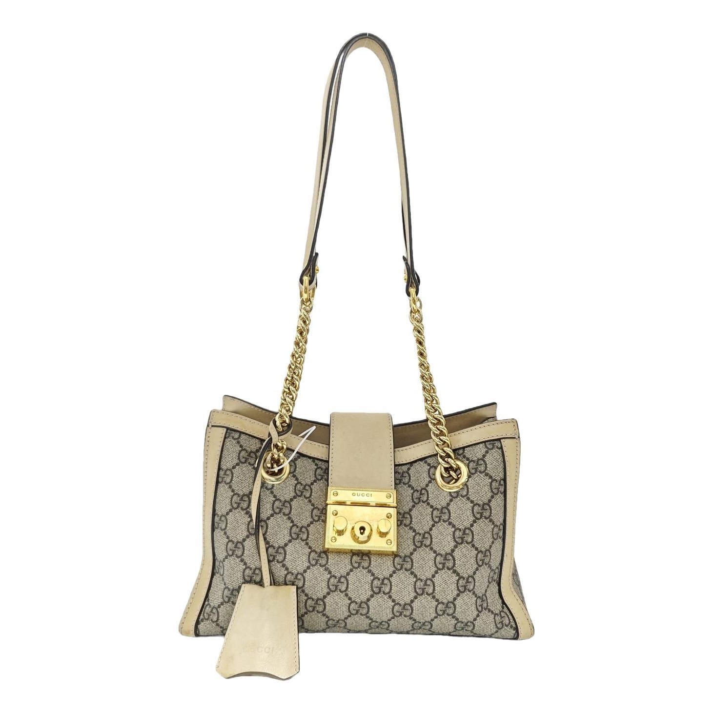 Padlock leather handbag