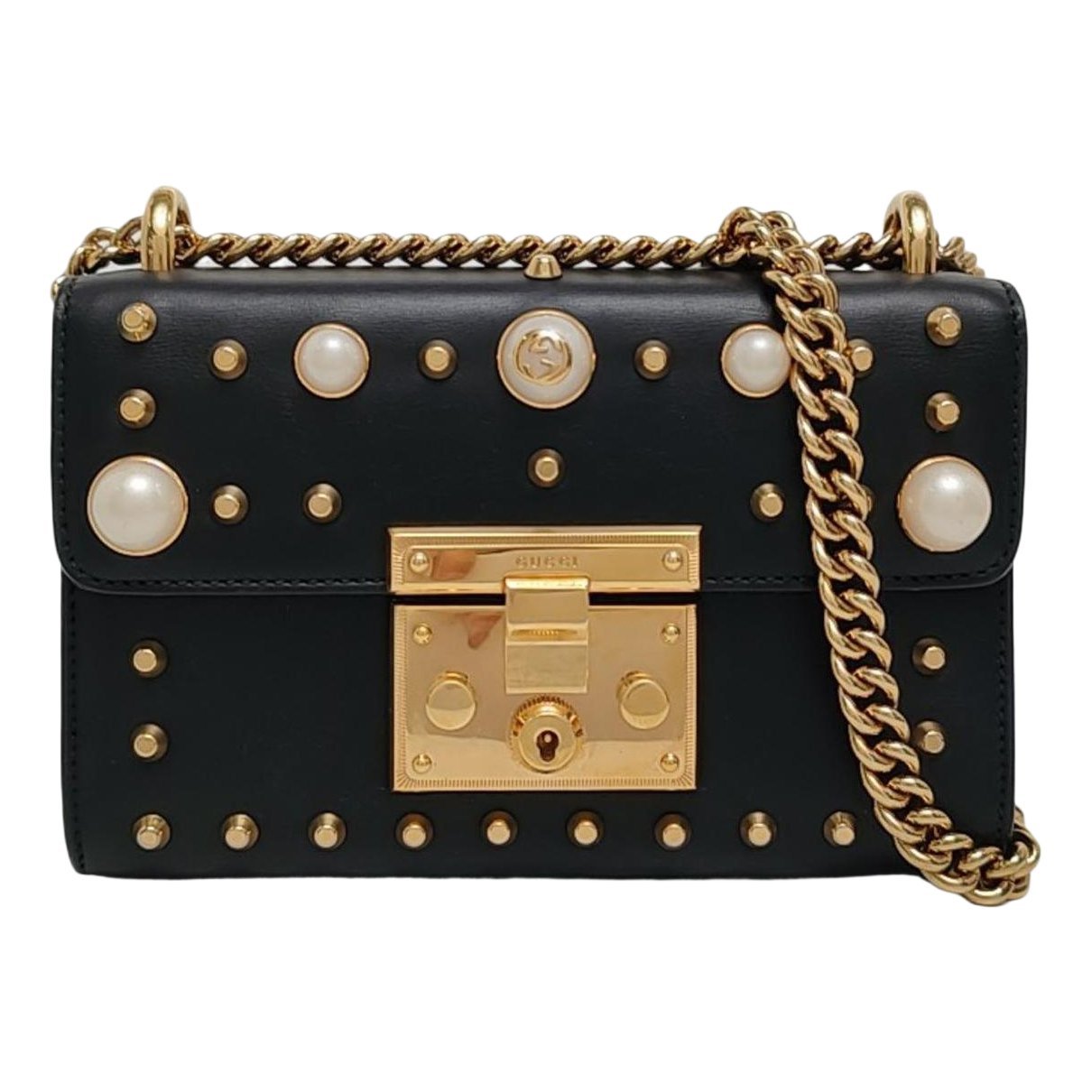 Padlock leather crossbody bag