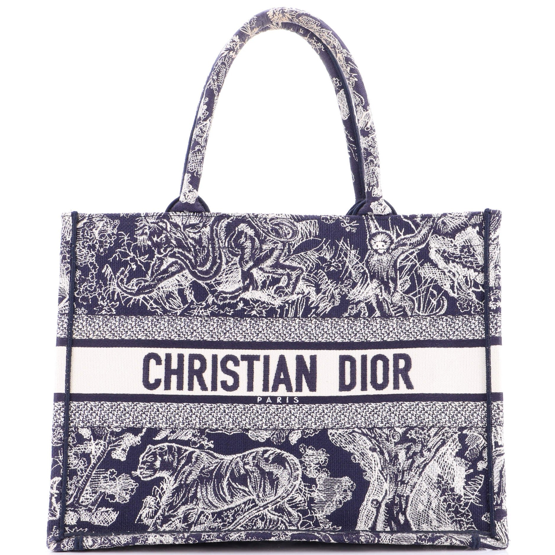 Dior Book Tote Embroidered Canvas Medium
