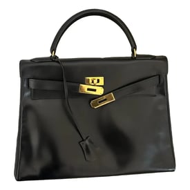 Hermes Kelly 32 Handbag Black Leather 1990