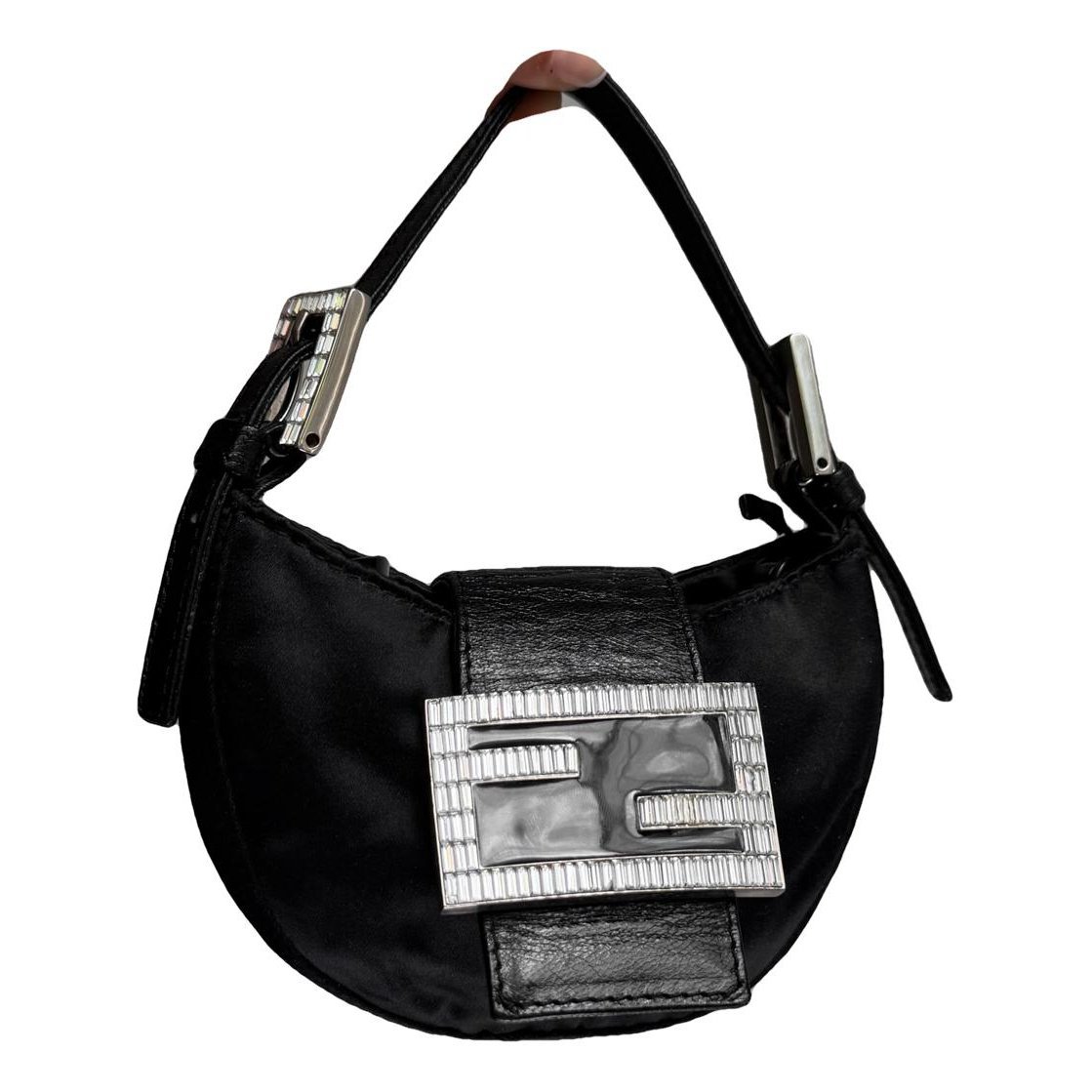 Croissant silk handbag