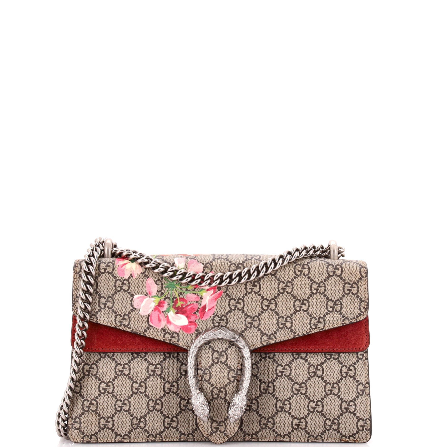Dionysus Bag Blooms Print GG Coated Canvas Small
