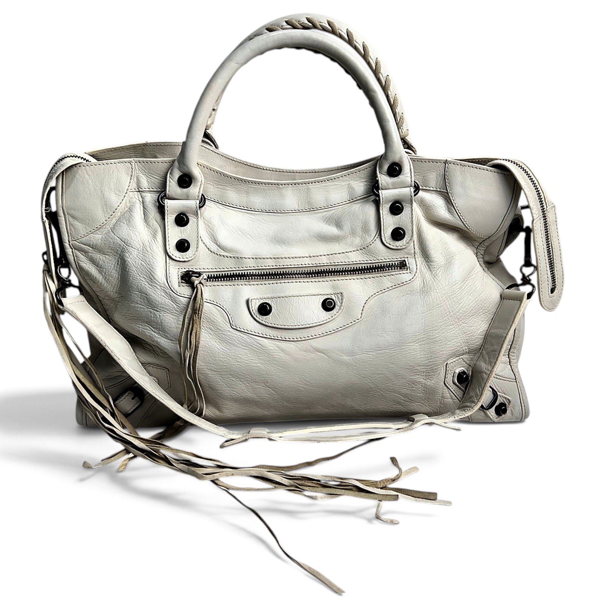 City leather handbag