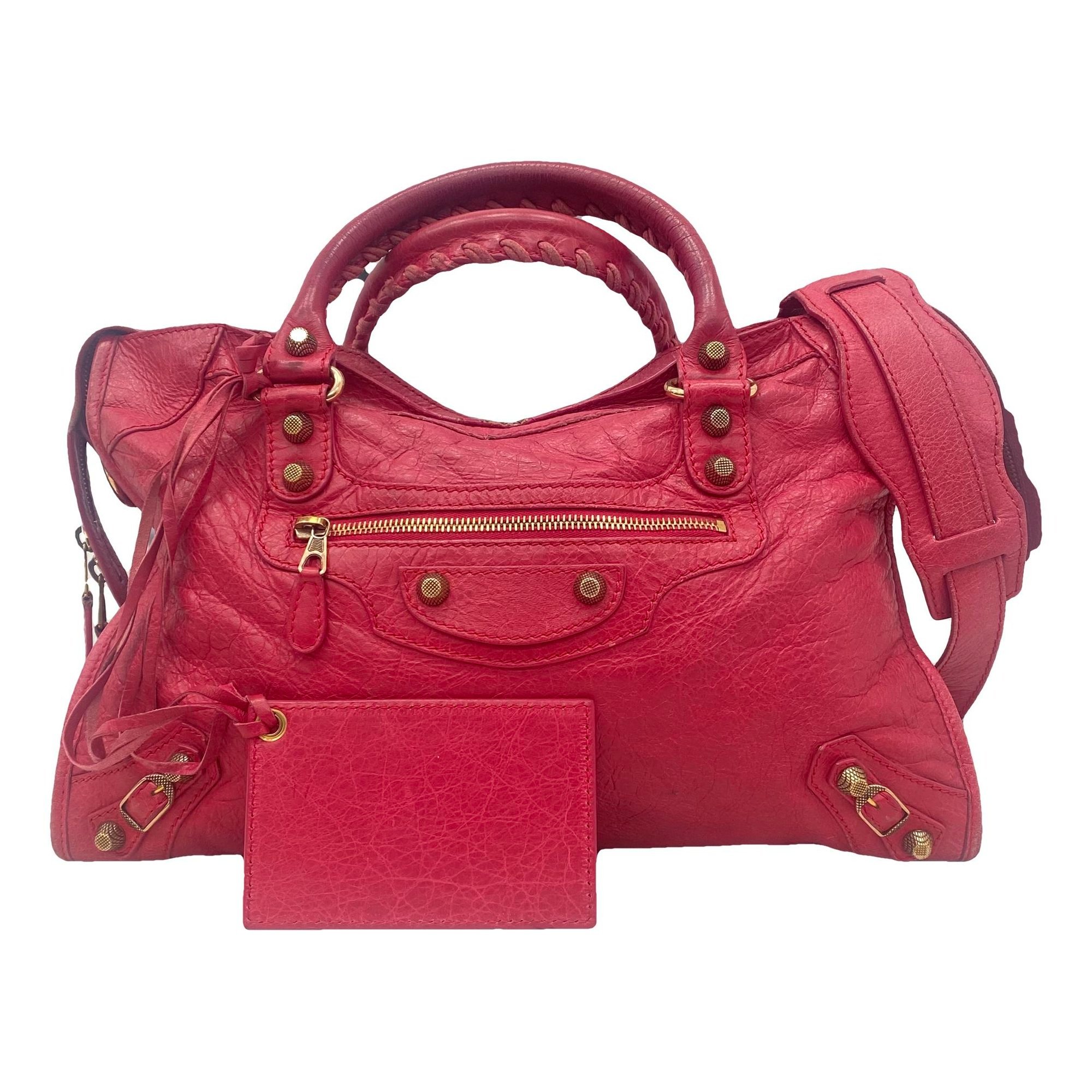 City leather handbag