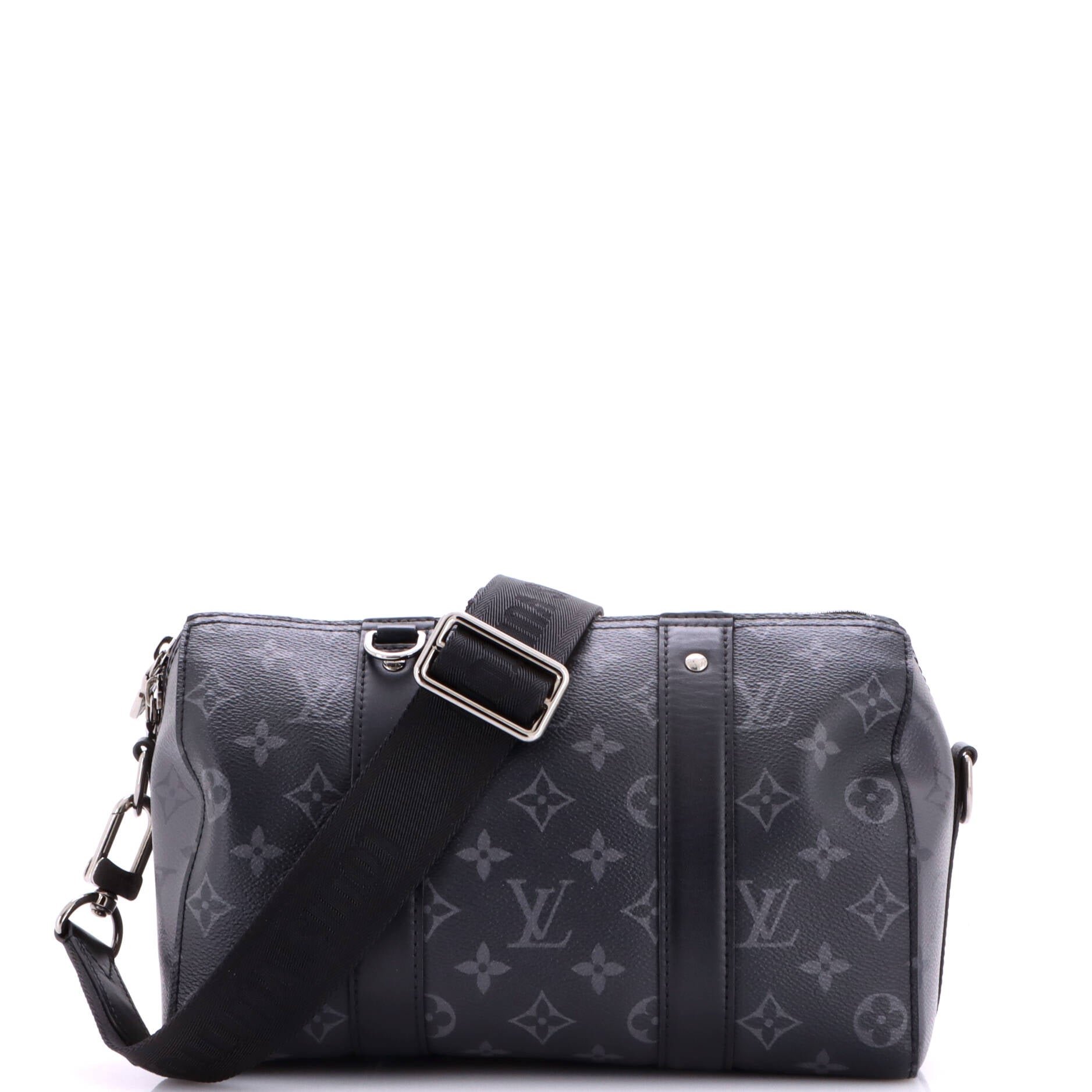 City Keepall Bag Reverse Monogram Eclipse Canvas