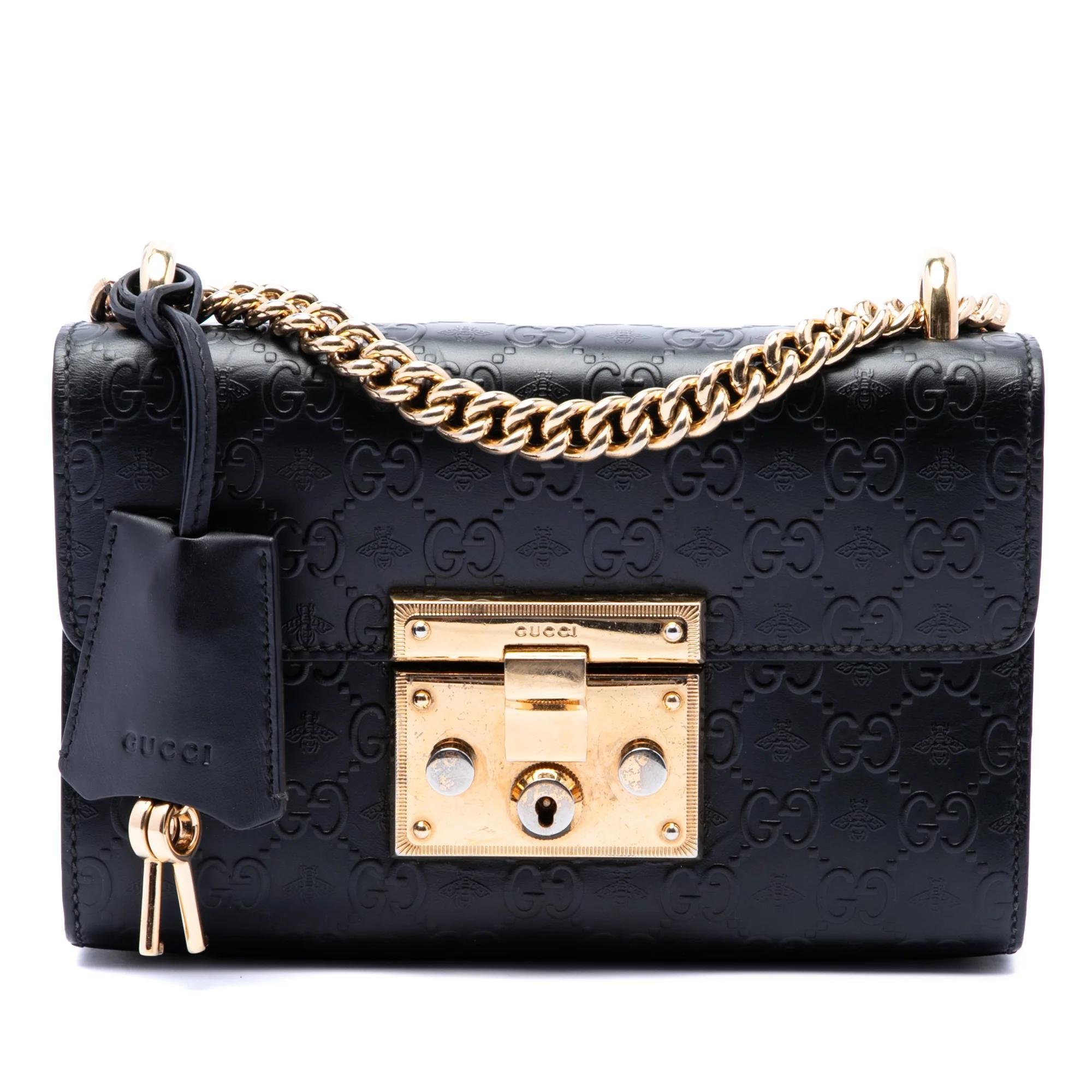 Padlock leather handbag