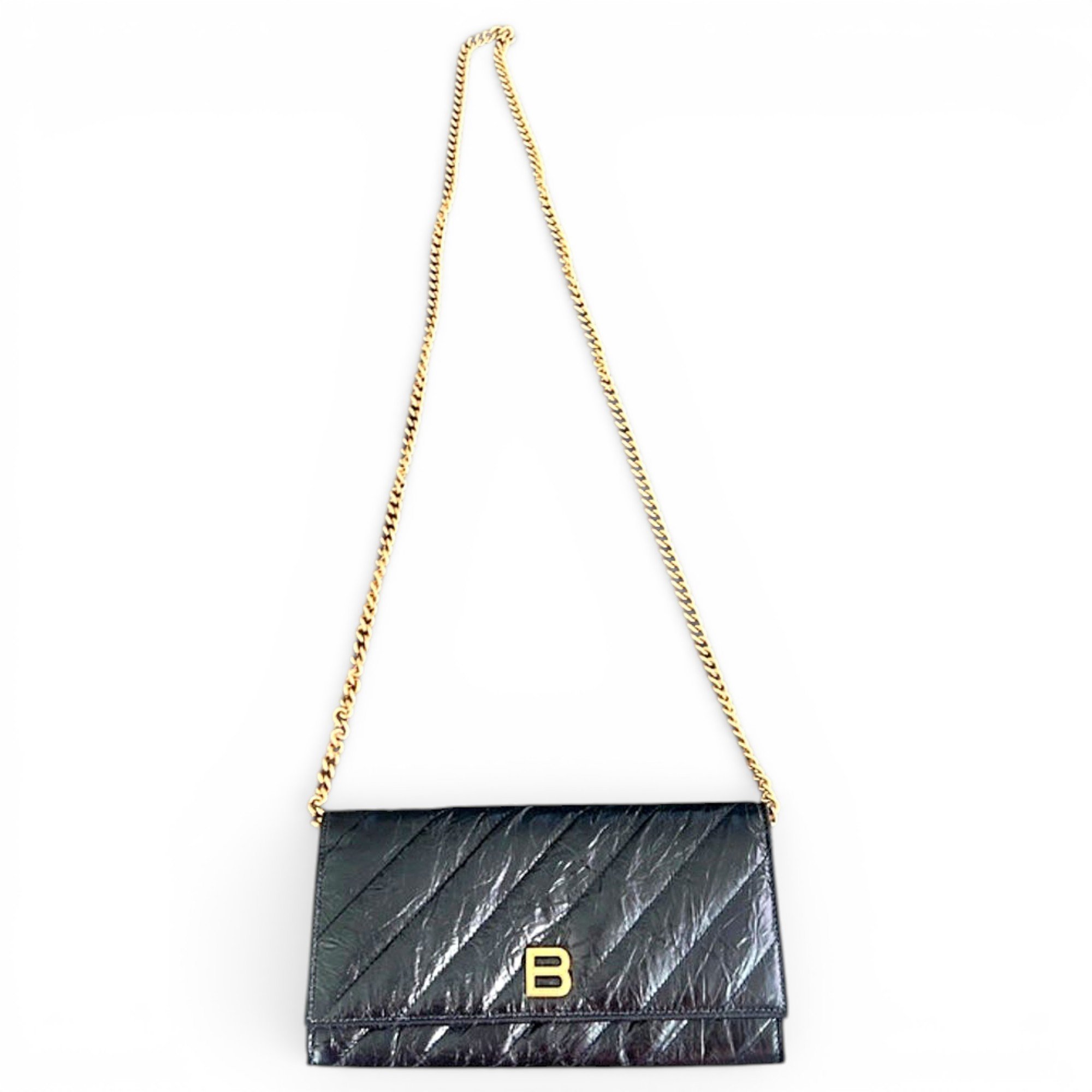 Wallet On Chain B leather crossbody bag