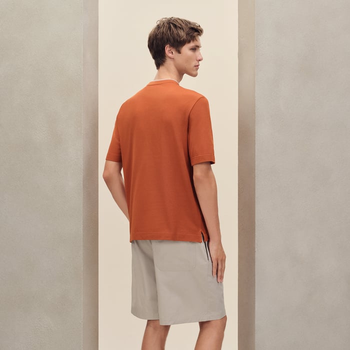 Orange Brûlé "Piqures Sellier" T-shirt
