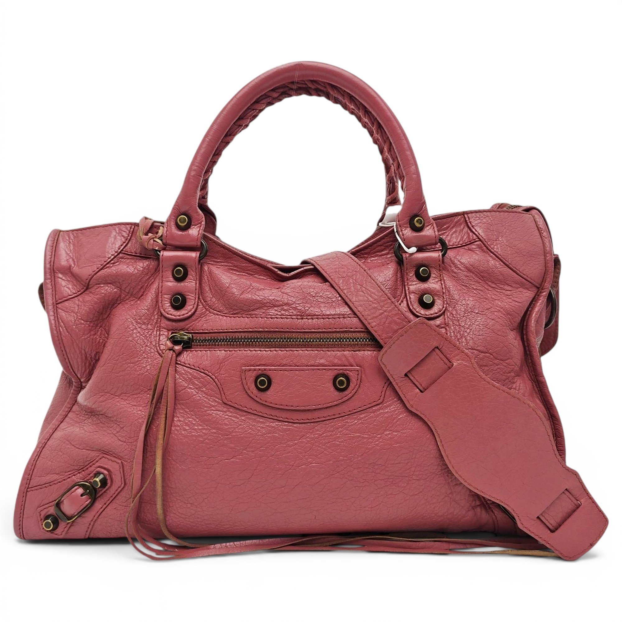City leather handbag