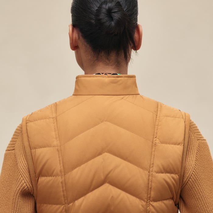 Marron Ocre Reversible Sleeveless Jacket