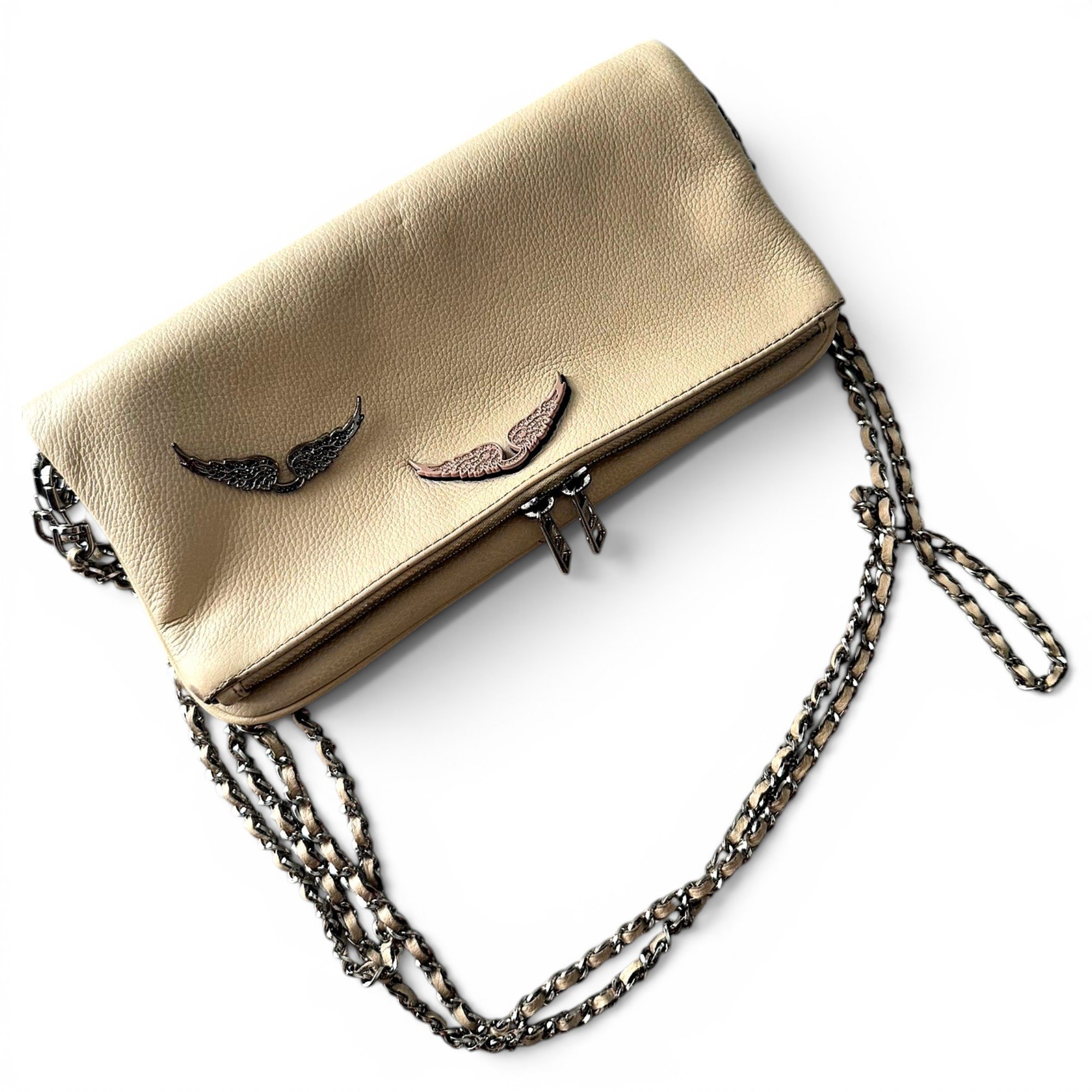 Rock leather clutch bag