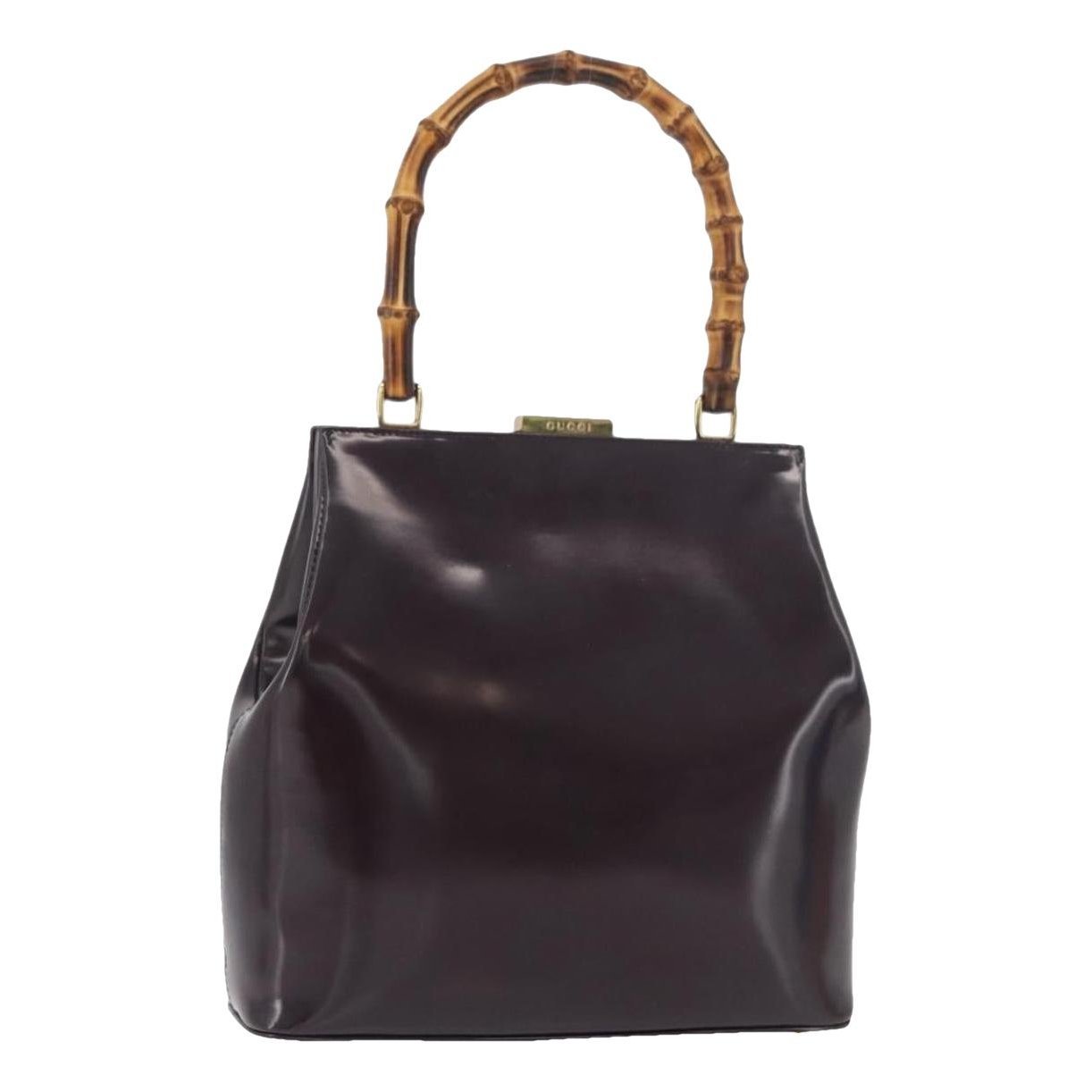 Gucci B patent leather handbag