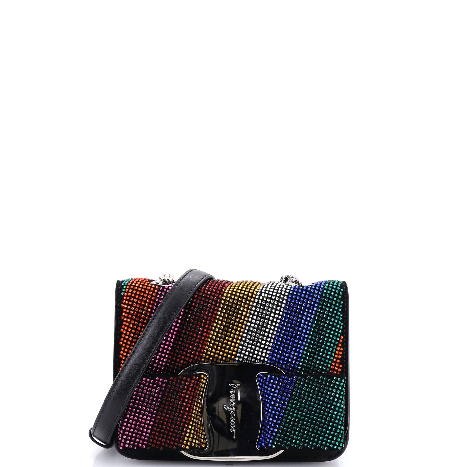 Miss Vara Bow Crossbody Bag Crystal Embellished Leather Mini