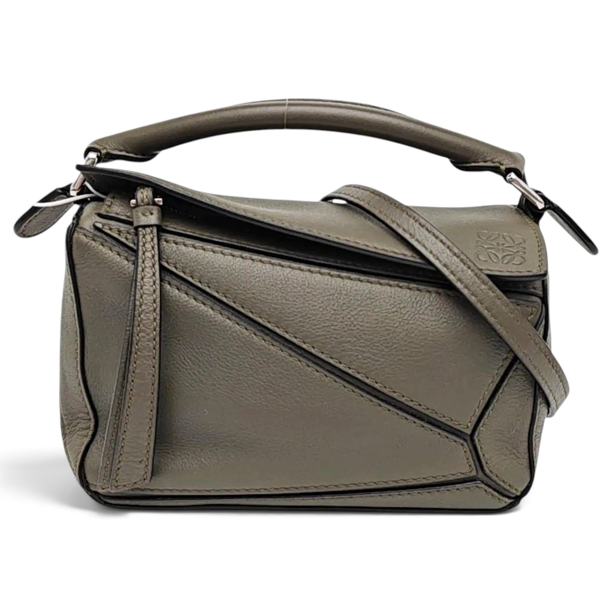 Puzzle leather handbag
