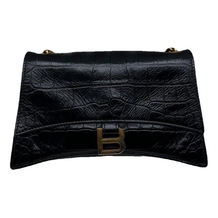 Hourglass leather handbag