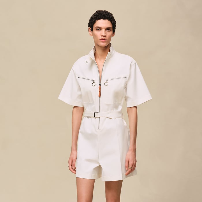 Blanc Naturel Double Cotton Twill Jumpsuit