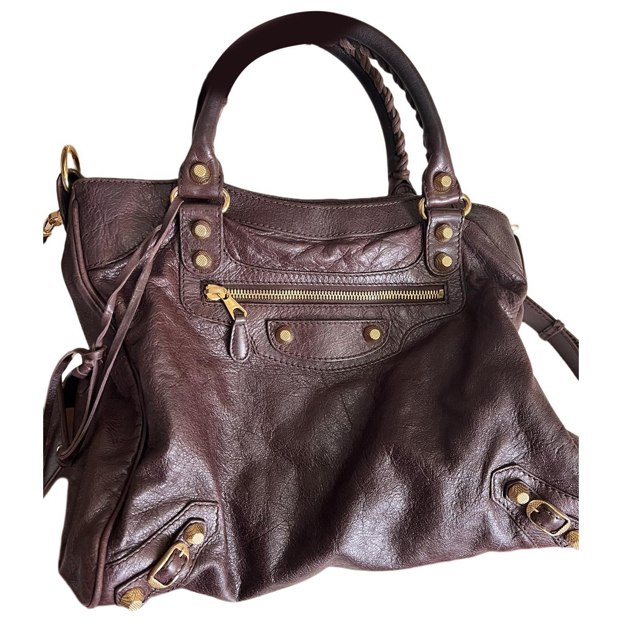 Work leather handbag