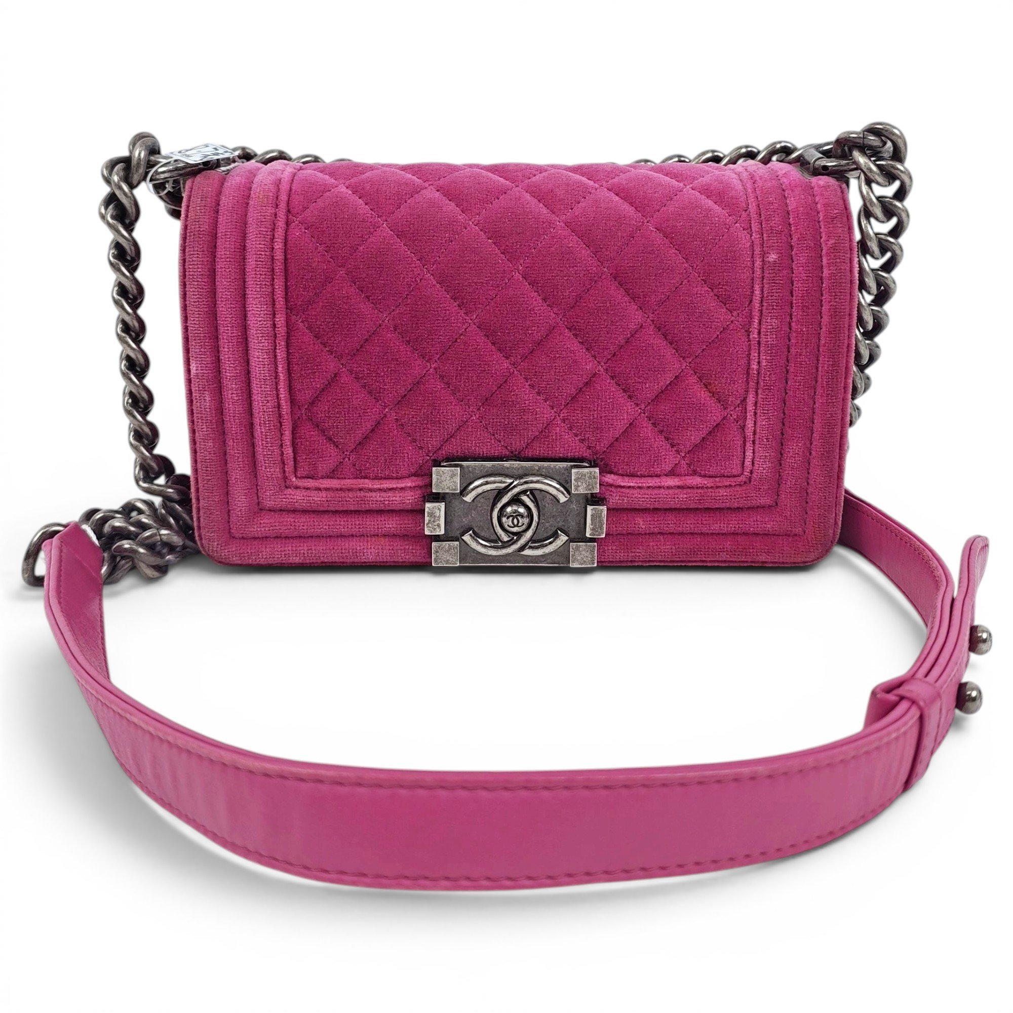 Boy velvet handbag