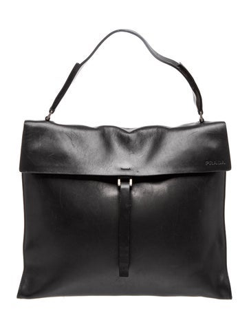 Vitello Leather Top Handle Bag Vintage