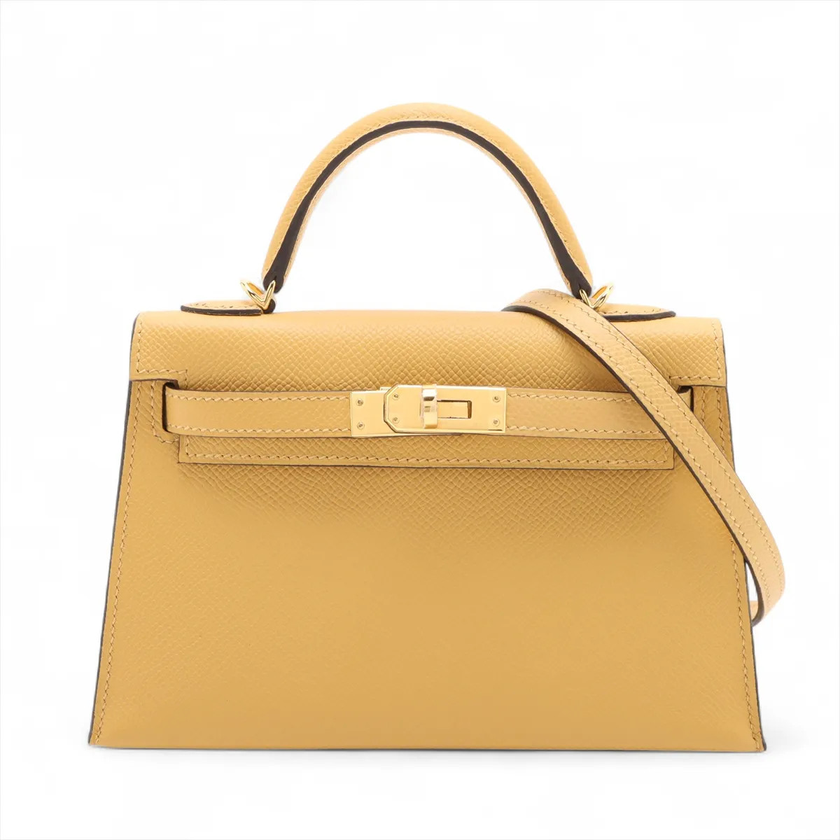 Hermès mini kelly 2 20 Serie Veau Epsom Paille Gold Metal Fittings