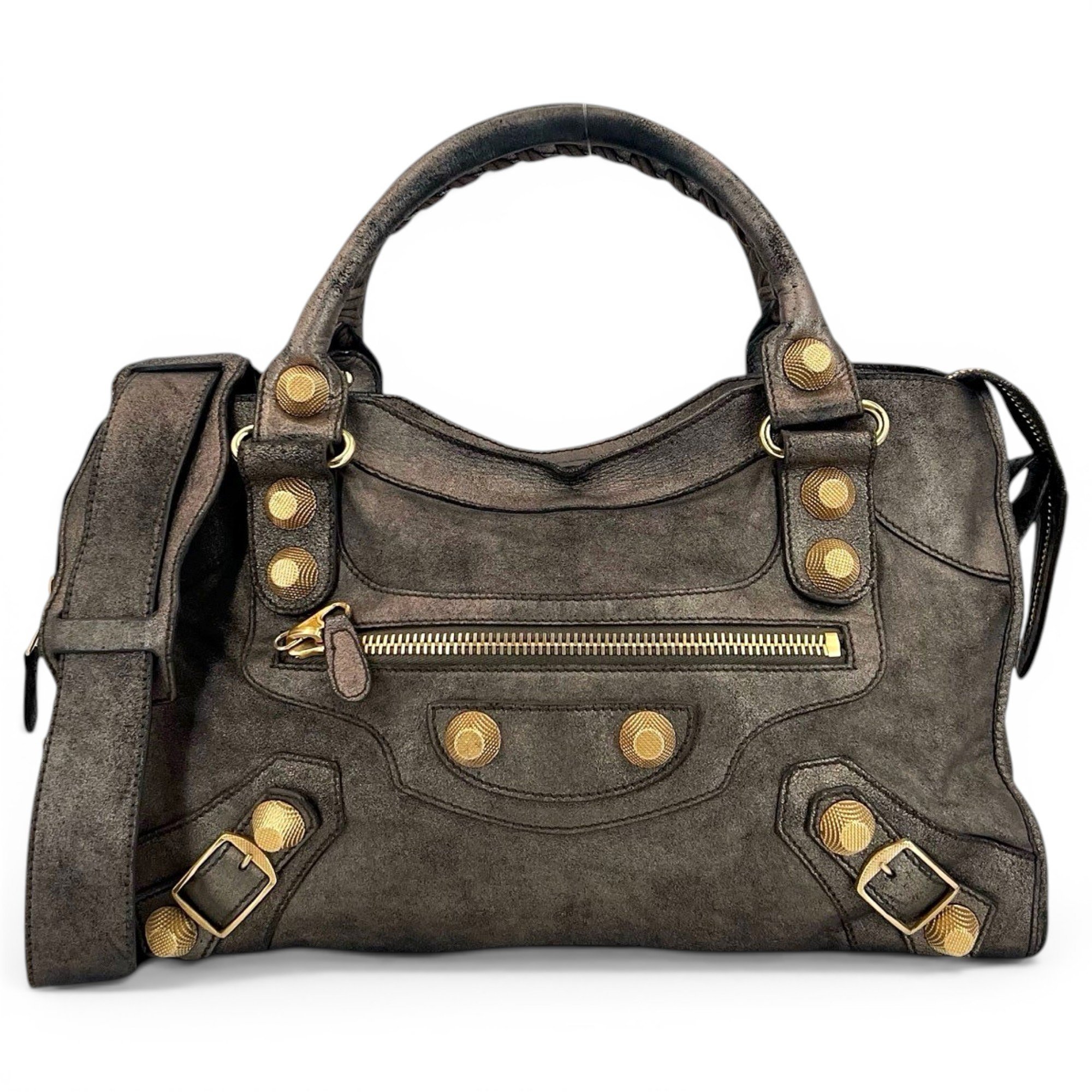 City leather handbag