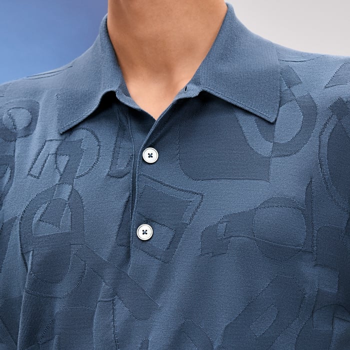 Bleu Turquin "Fragments Equestres" Polo Shirt