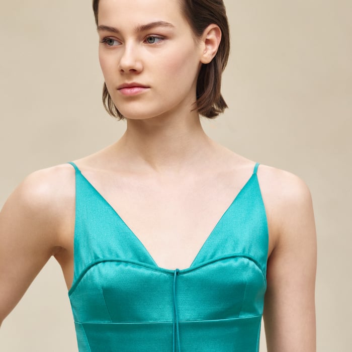 Vert Impérial Dress With Shoulder Straps