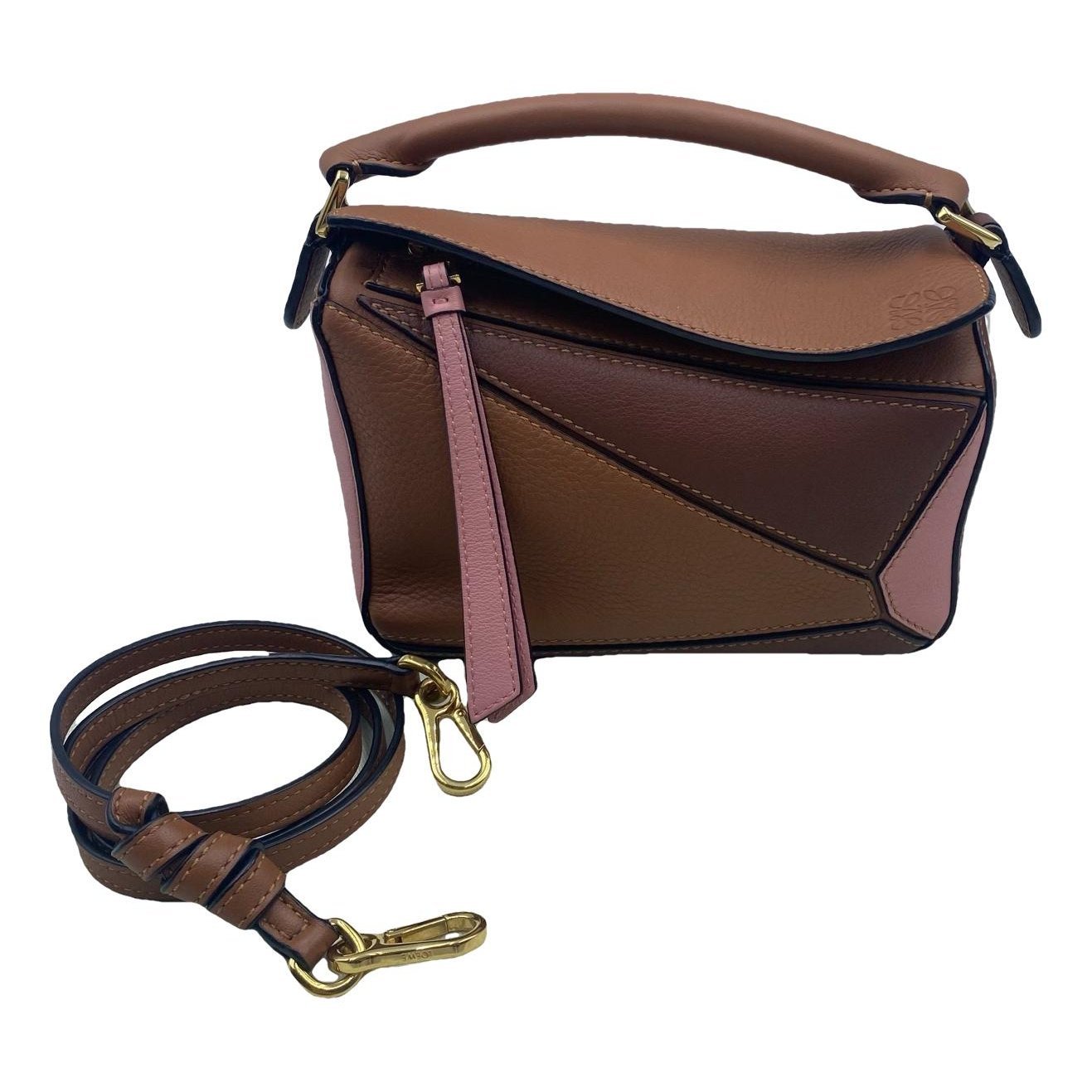 Puzzle leather handbag