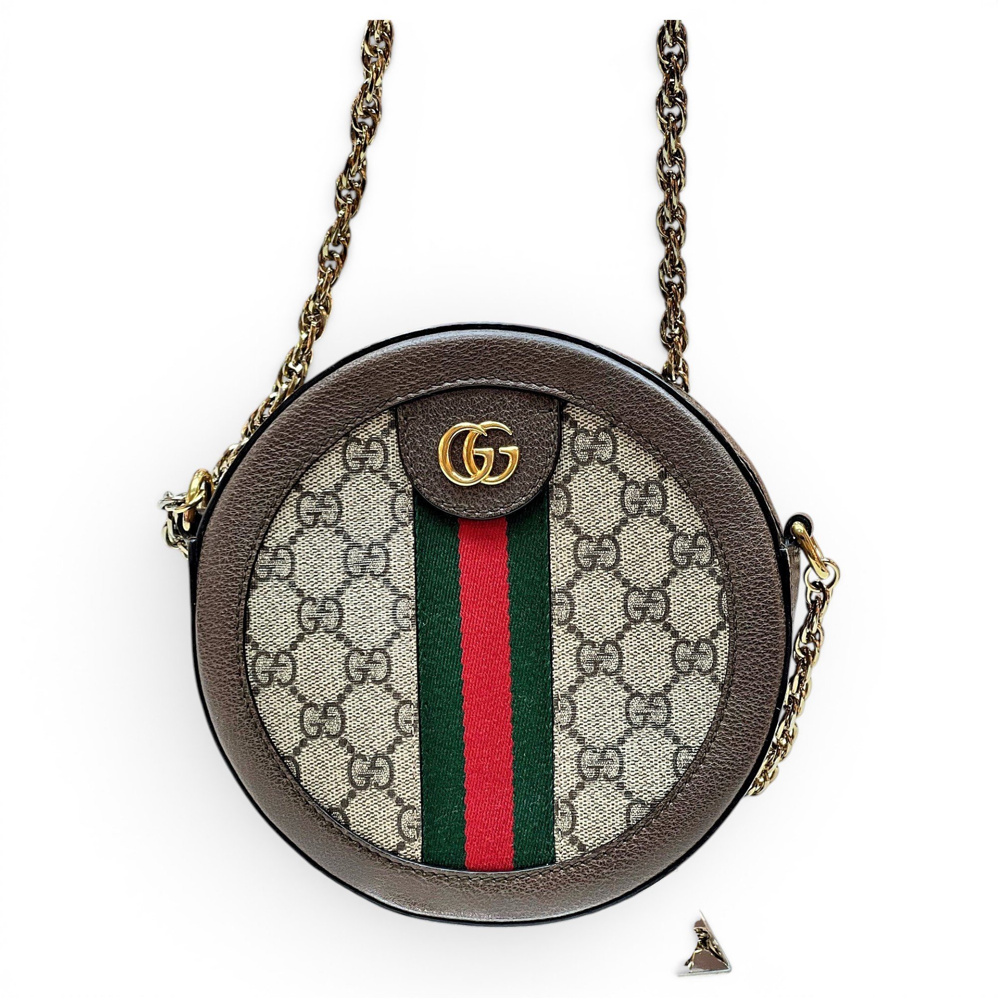 Ophidia Round leather handbag