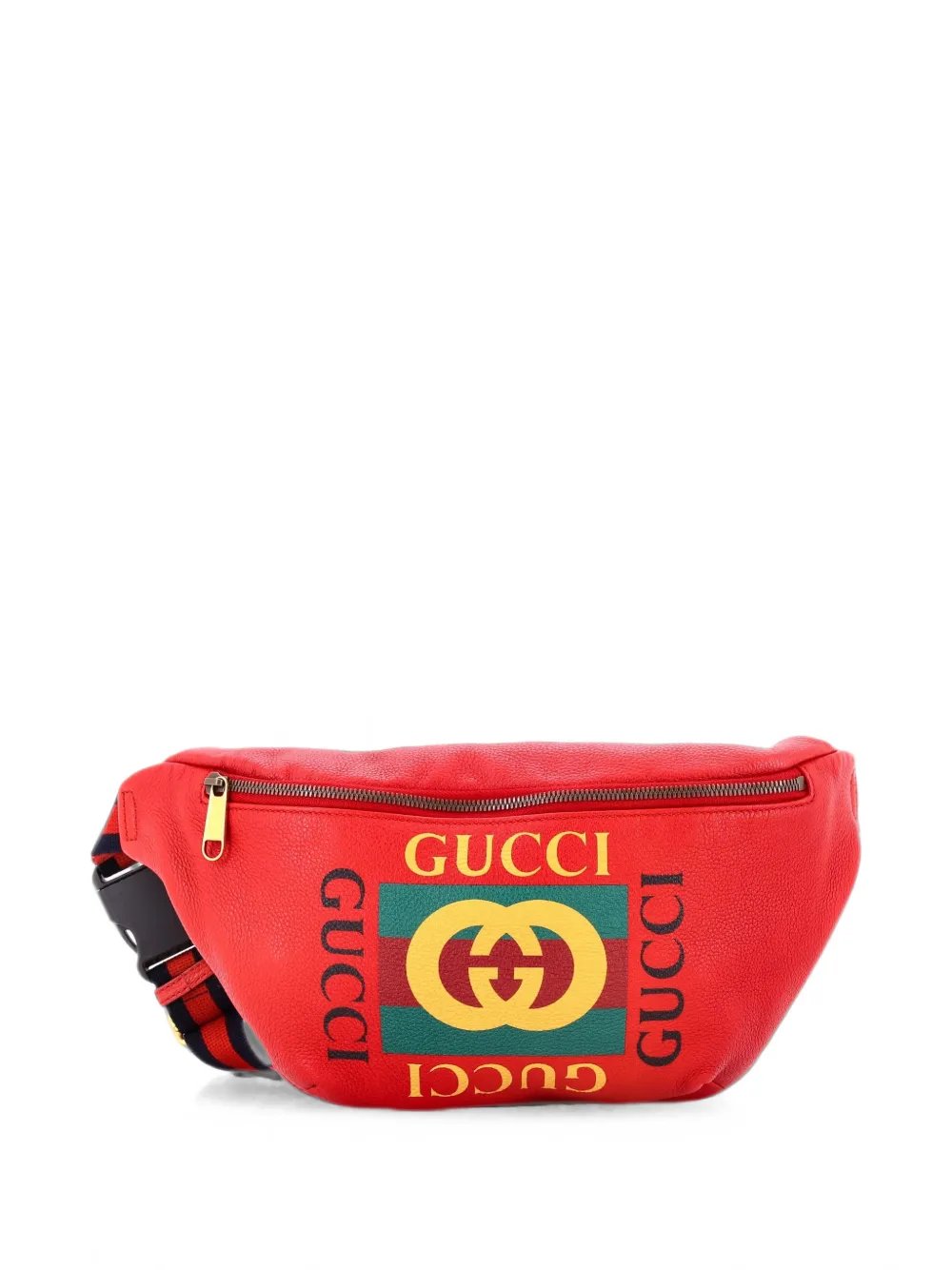 Logo Printed Leather Medium belt bag