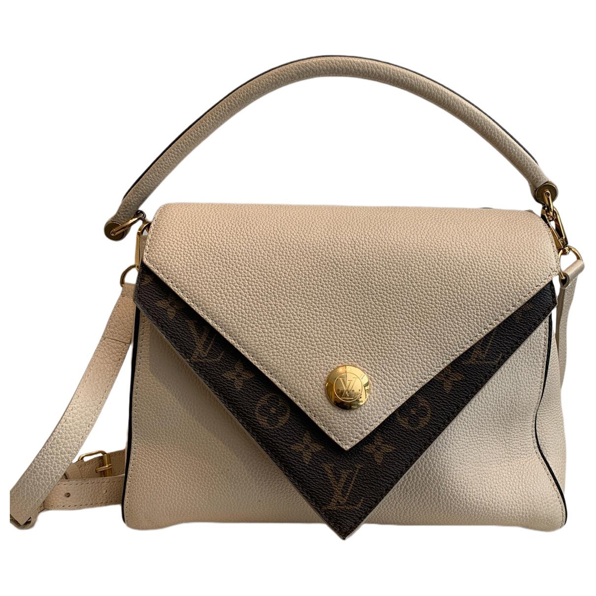 Double V leather crossbody bag