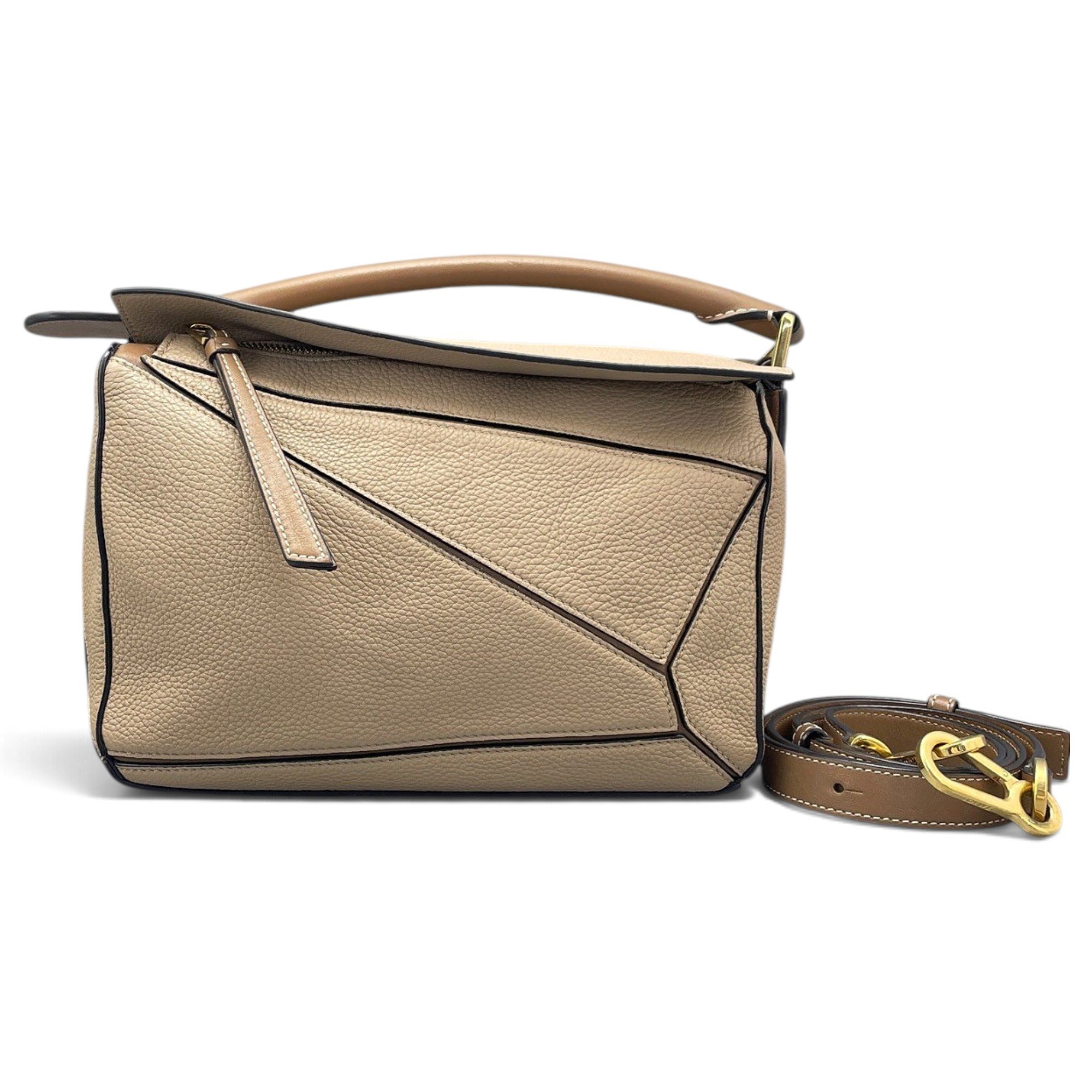 Puzzle leather handbag