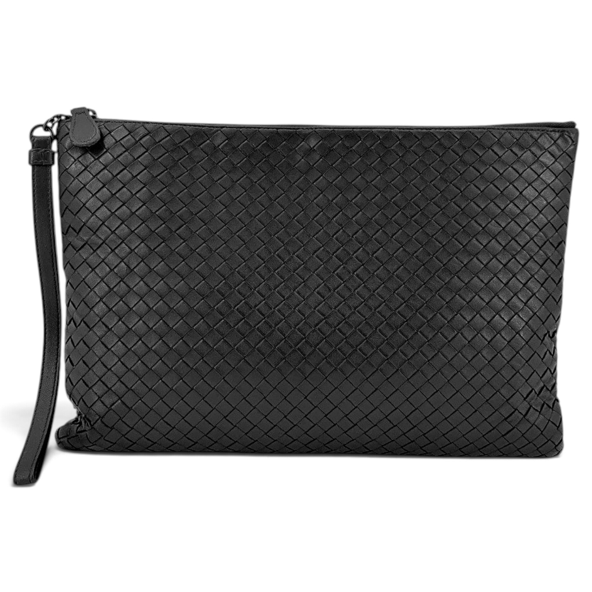 Leather clutch bag
