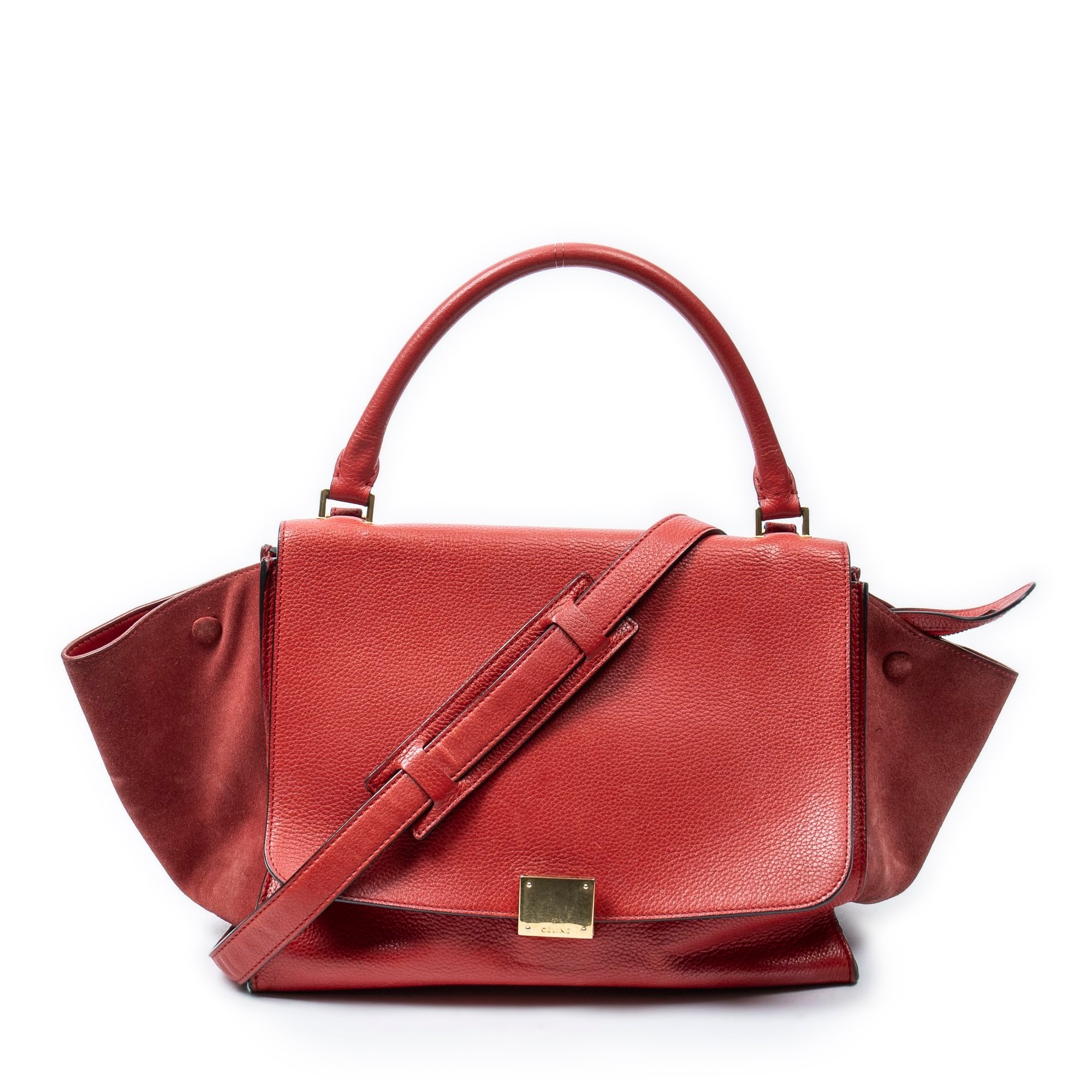 Trapèze leather handbag