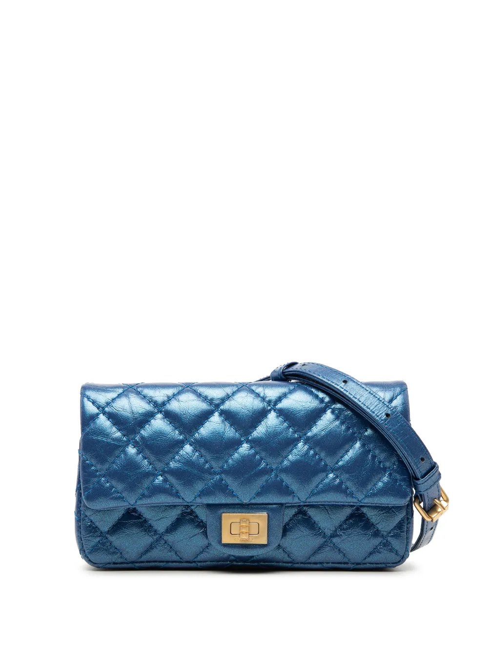 2019 Quilted Metallic Aged Calfskin Reissue 2.55 belt bag