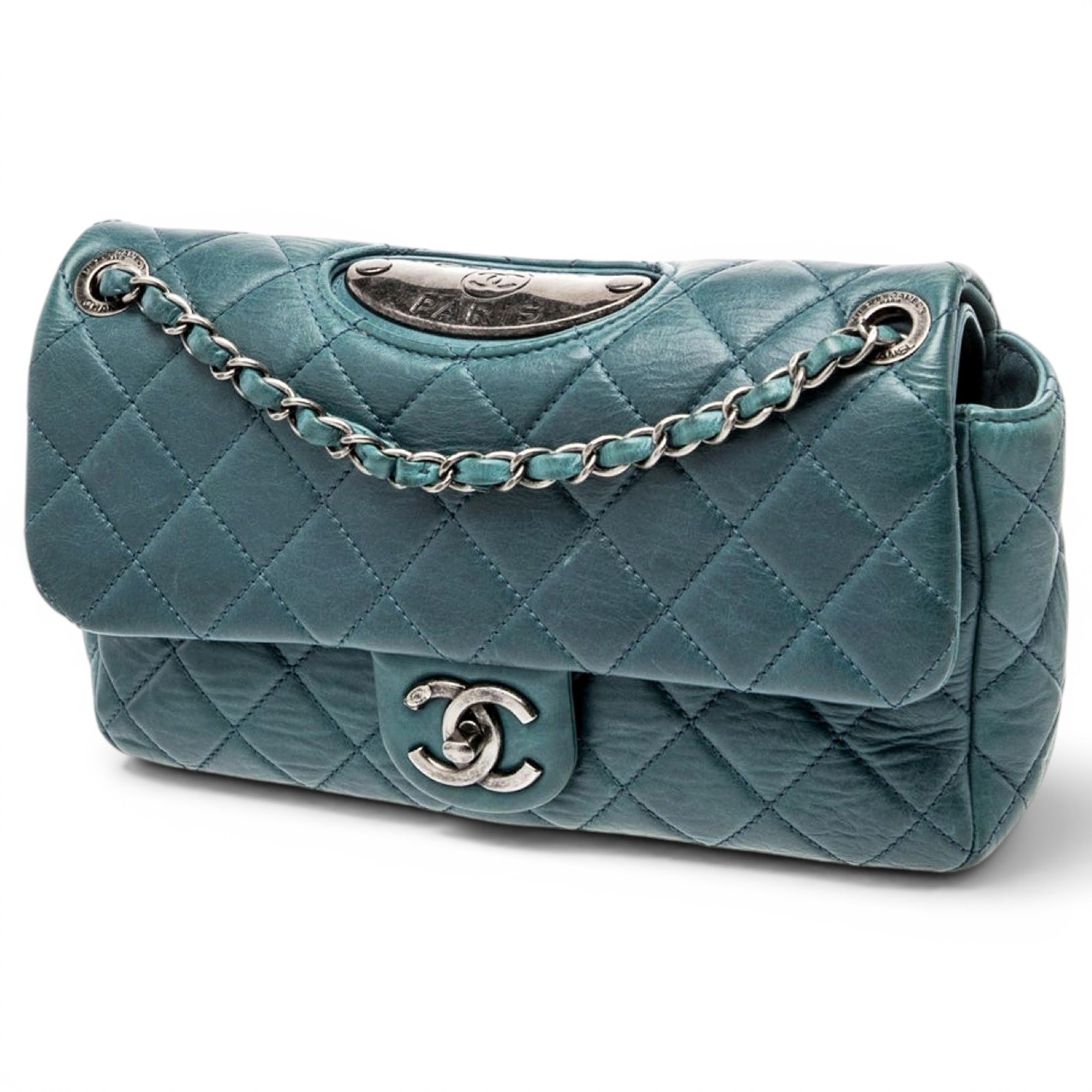 Trendy CC leather handbag
