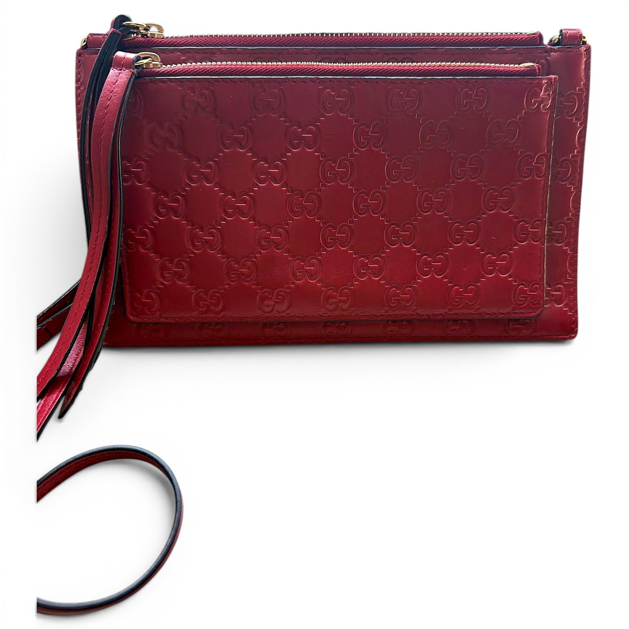 Leather clutch bag