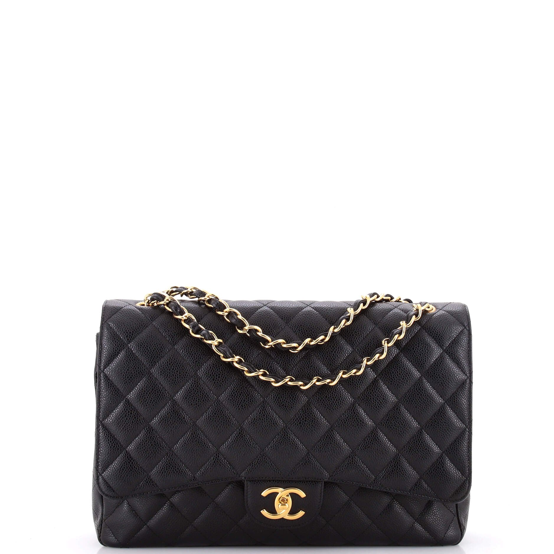 Chanel Classic Double Flap Bag Quilted Caviar Maxi