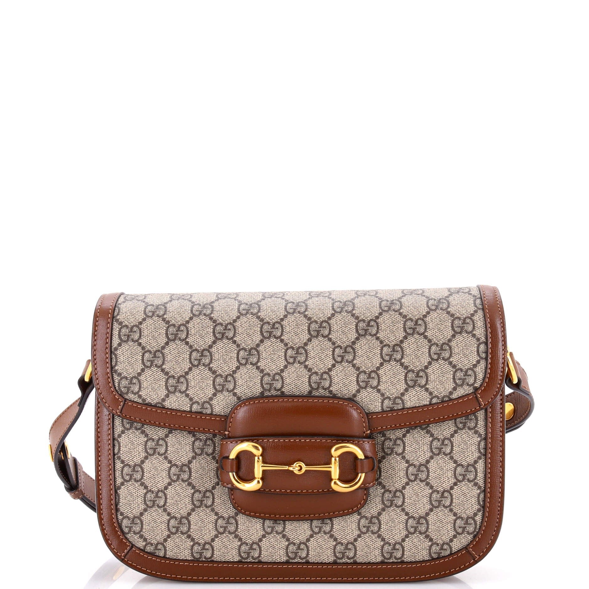 Horsebit 1955 Shoulder Bag GG Coated Canvas with Leather Small